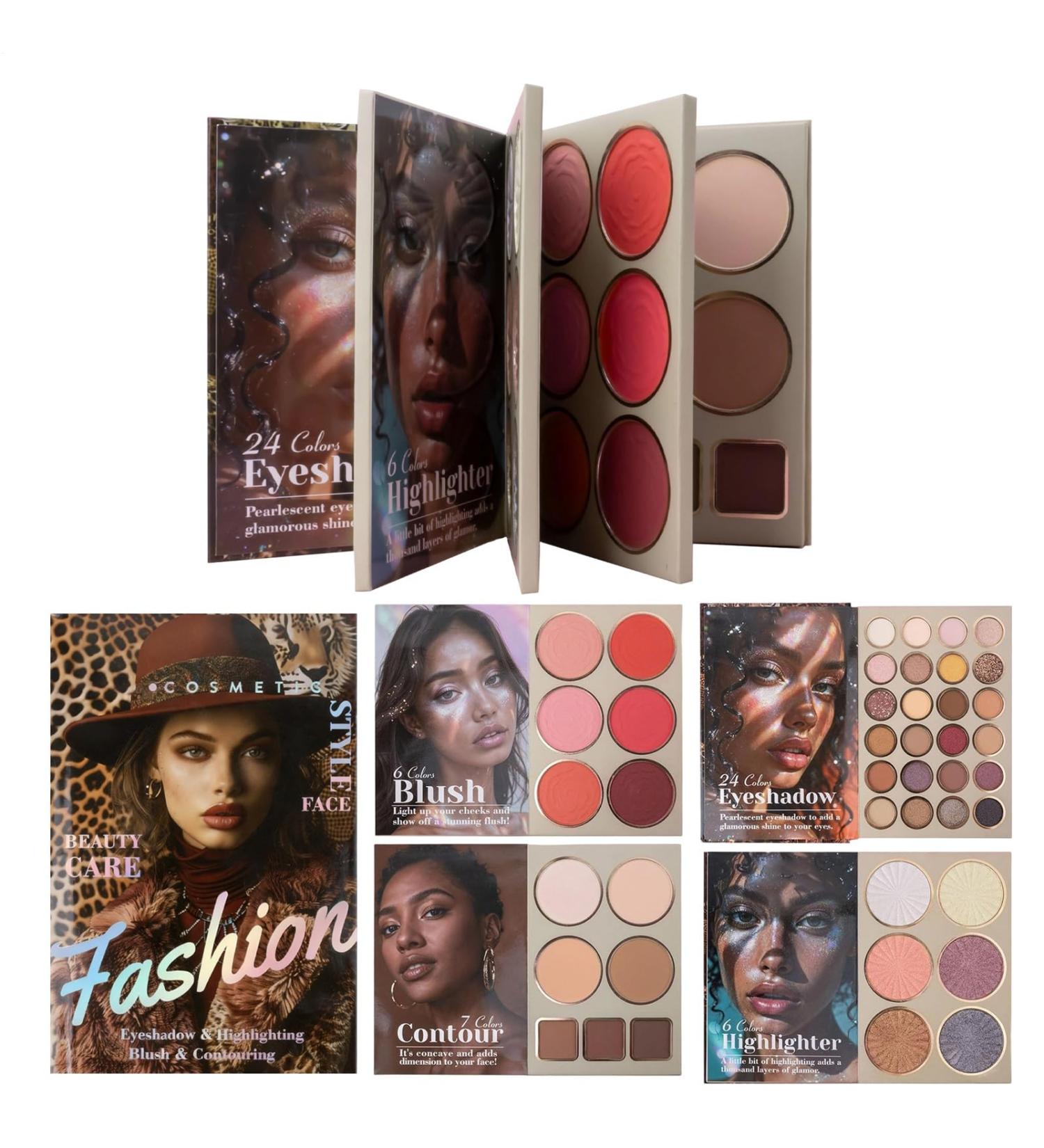  YRTUOP Makeup Book Palette | Blush Powder Highlighter and Contour 4 Layers Contouring Palette and Blush Powder Booklet For Women Girls Birthday Christmas Wedding Party - Buy Online on GoSupps.com