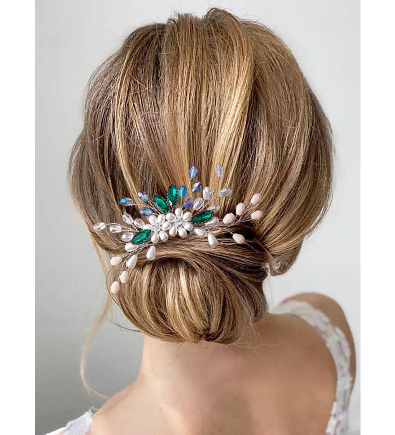 Vakkery Bride Wedding Hair Comb Silver Crystal Bridal Hair Accessories Rhinestone Prom Hair Pieces for Women and Girls - Buy Online on GoSupps.com