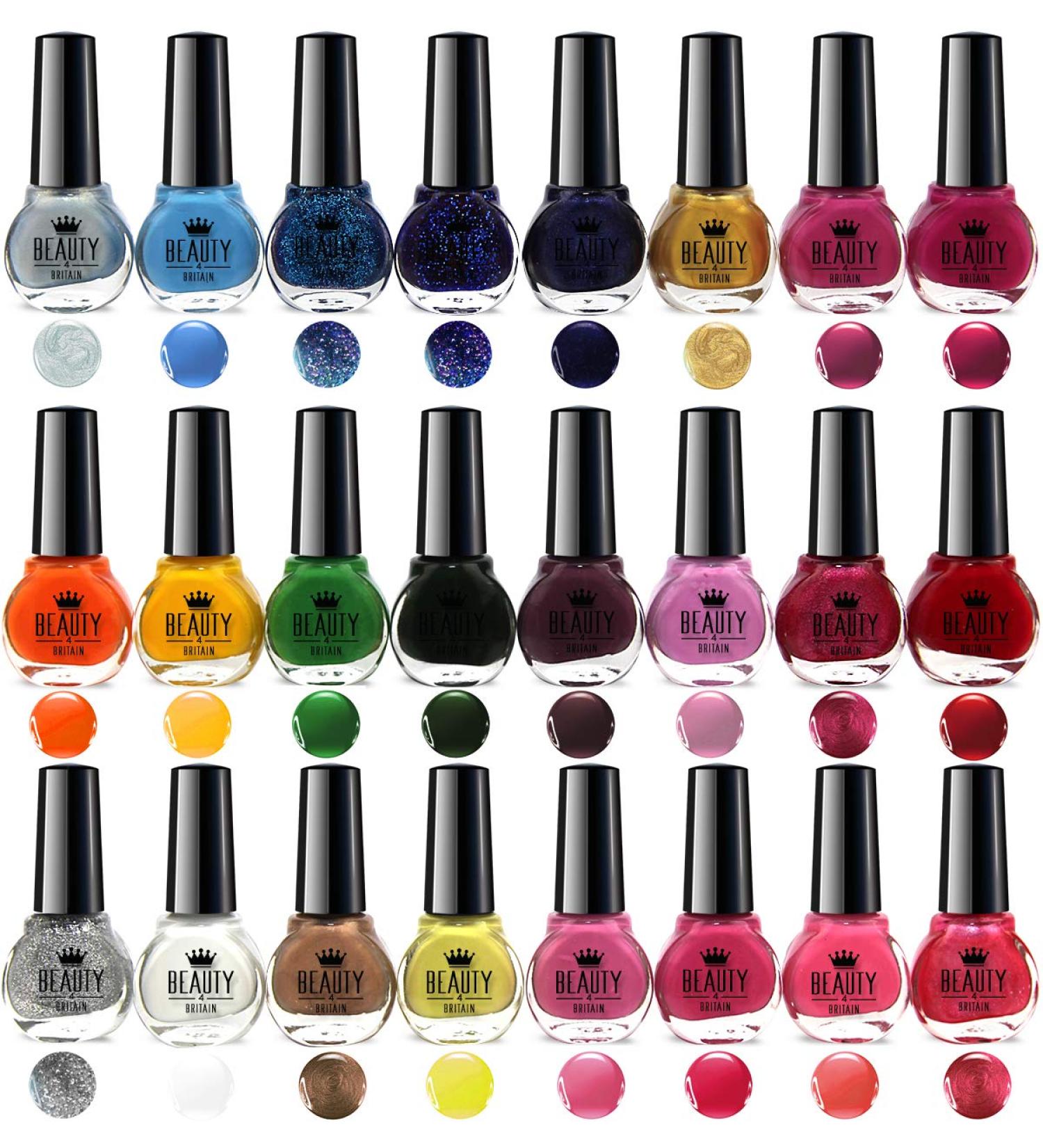 Beauty4Britain 24 Nail Polish Set 24 Different Shades Luxury Box The Best Gift UK (Colour Set B) - Buy Online on GoSupps.com