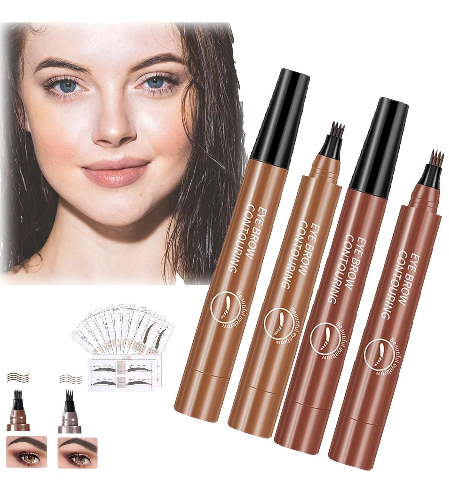 Glowly Secret Eyebrow Pen Glowly Secret Waterproof Natural Eyebrow Pen Glowly Secret 4 Tipped Precise Brow Pen 3D Microblading 4-Tip Eyebrow Pen Eyebrow Contouring Pen (02#+05#) - Buy Online on GoSupps.com