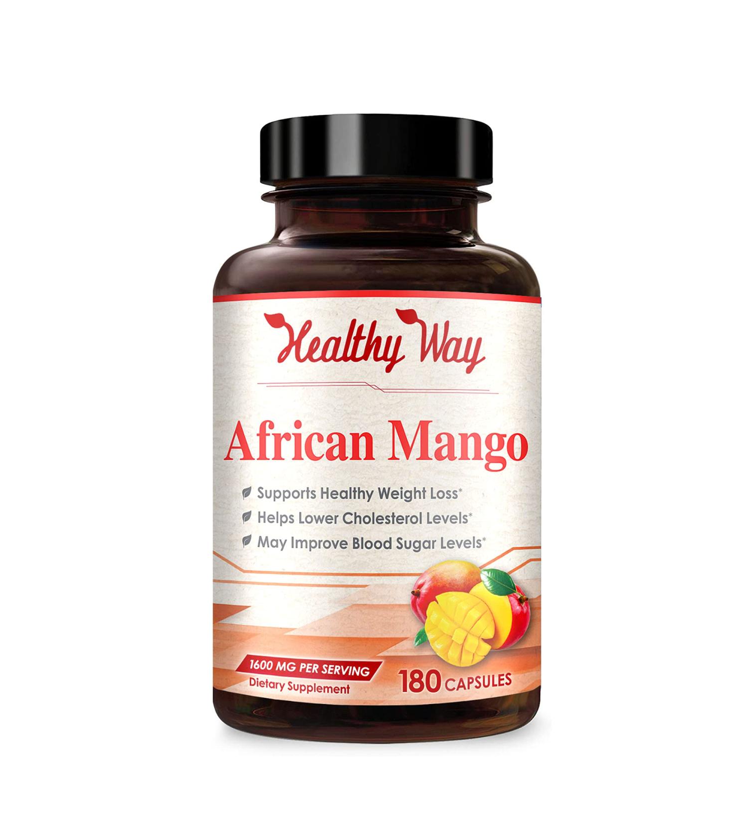 Healthy Way African Mango 1600mg - 180 Capsules | Pure Extract for Weight Management - Buy Online on GoSupps.com