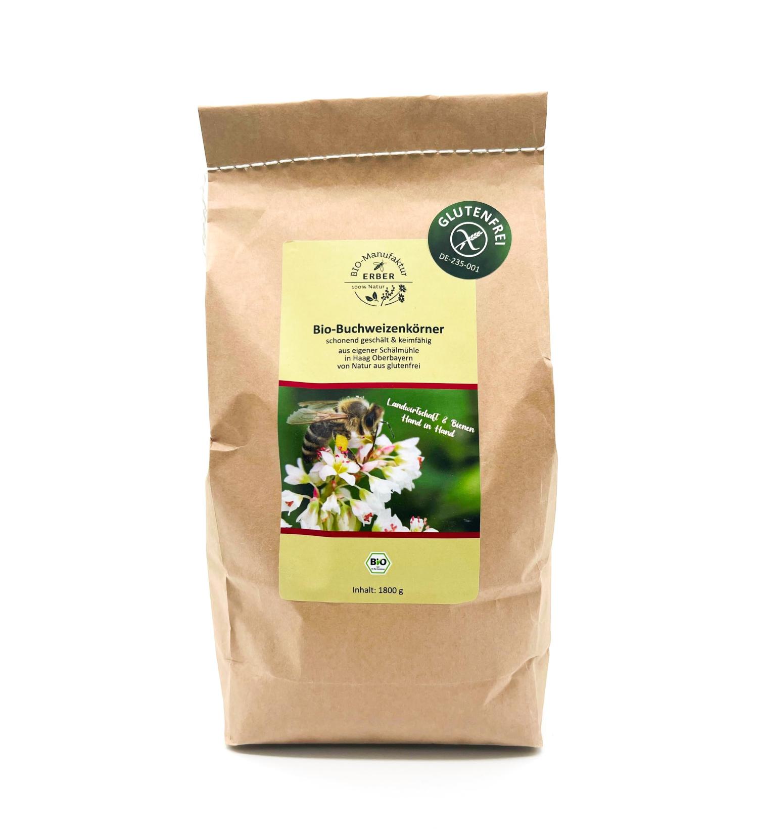 Organic buckwheat grains (1800 g) certified "gluten-free" germicidal gently hulled without heat in Upper Bavaria/Germany very good for vegan and vegetarian diets - Buy Online on GoSupps.com