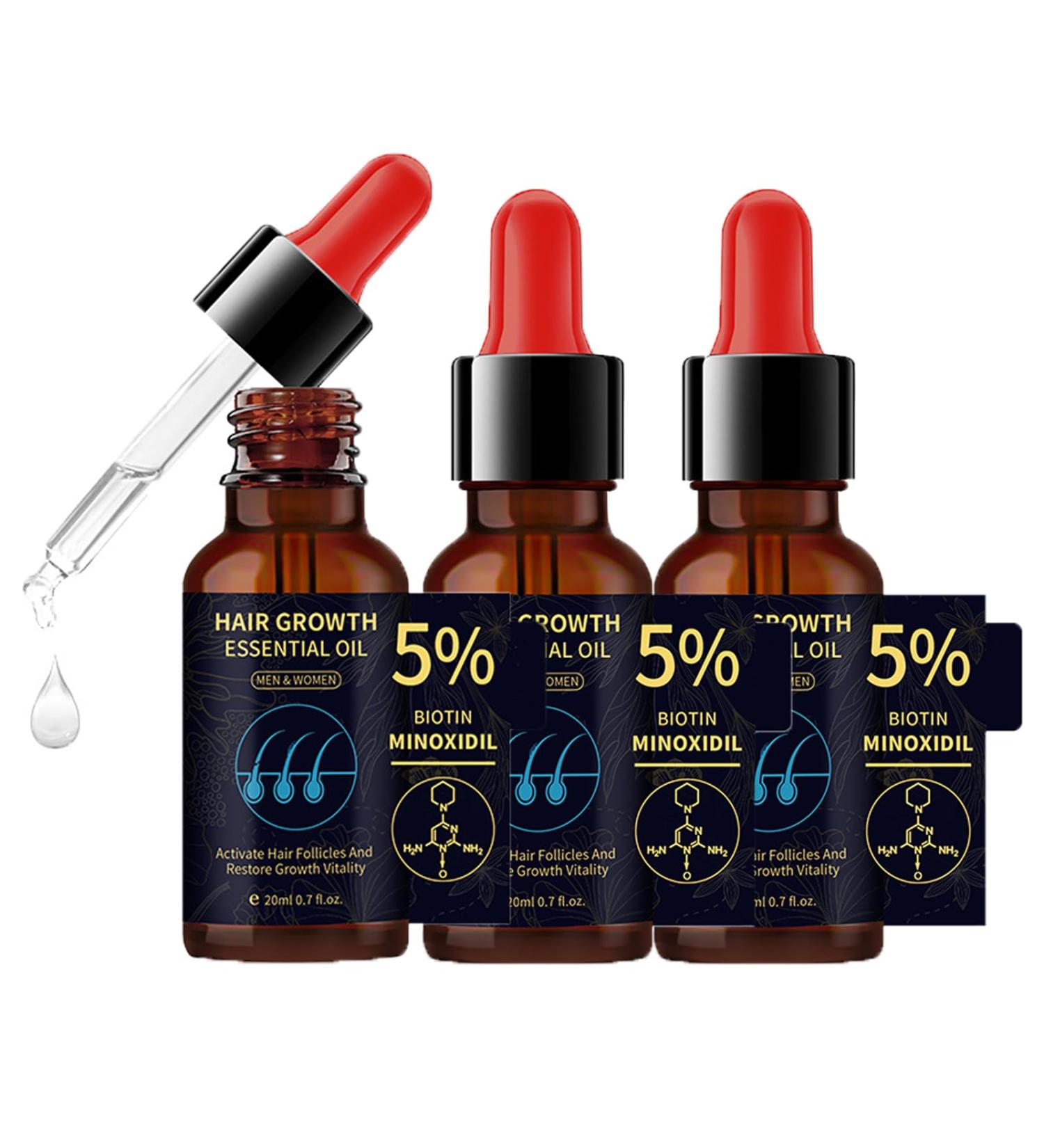 5% Biotin Minoxidil Hair Growth Oil 5% Minoxidil for Men and Women Hair Growth Serum Minoxidil Biotin Hair Growth Serum Nourishes Scalp Stops Hair Loss & Thinning 20ml (60ml) - Buy Online on GoSupps.com
