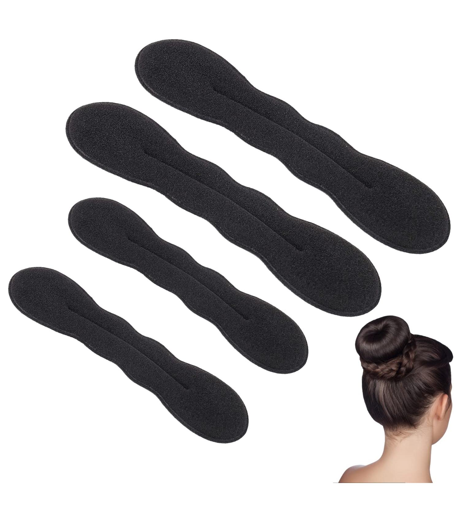 4Pcs Black Magic Hair Bun Maker Set - Sponge Bun Shaper Accessories for Easy Updo Styles - Perfect Gift for Girls and Women (2 Medium 2 Large) - Buy Online on GoSupps.com