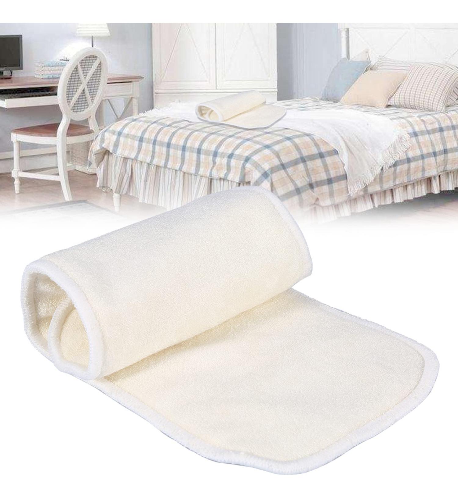 Bamboo Fibre 4-Layer Adult Incontinence Cloth Nappy Inserts - Washable & Reusable Liner for Dry Skin - Buy Online on GoSupps.com