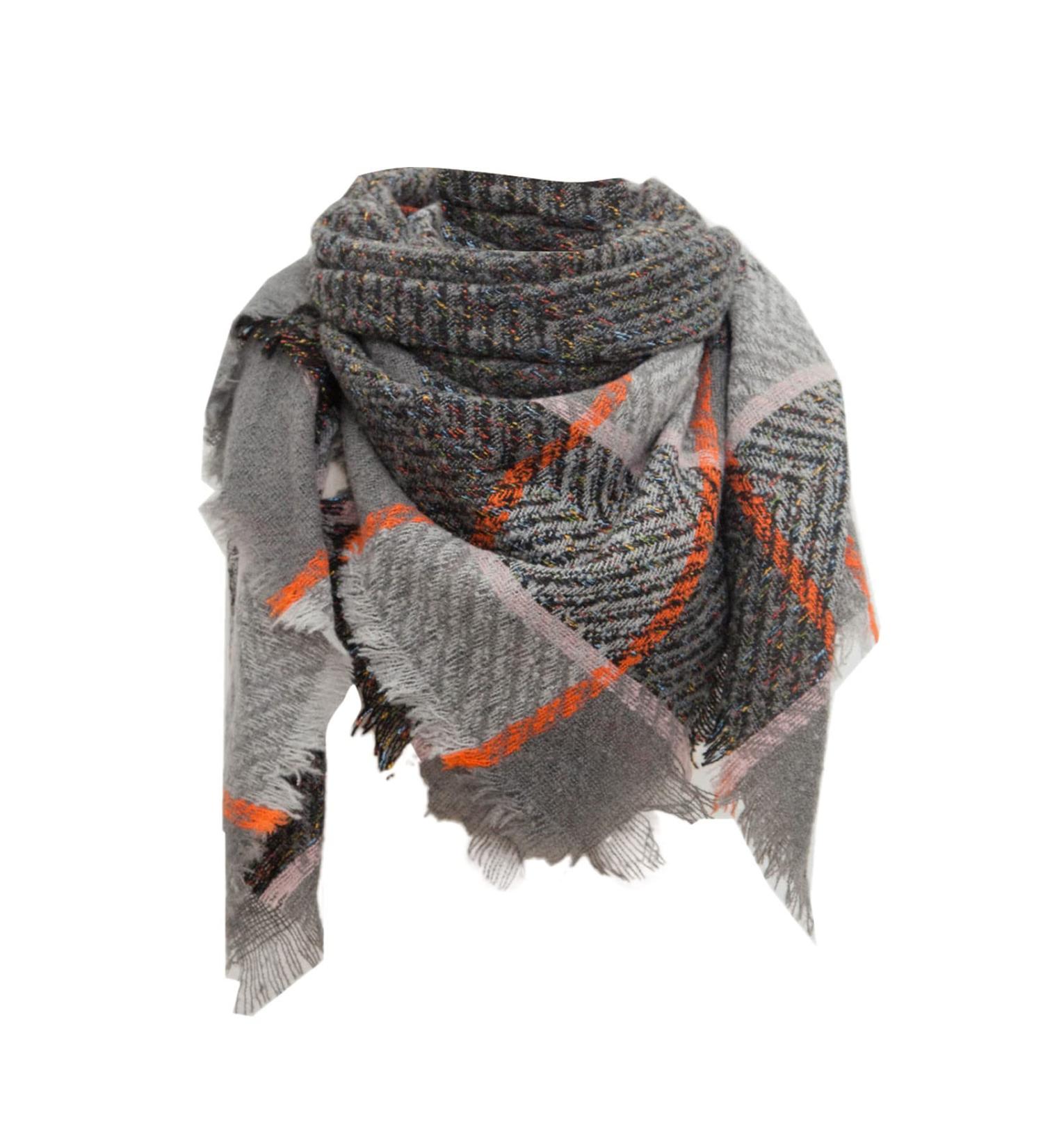 Women's Winter Cotton Triangular Scarf - Classic Gray Poncho Style Neckerchief for Cozy Warmth - Buy Online on GoSupps.com