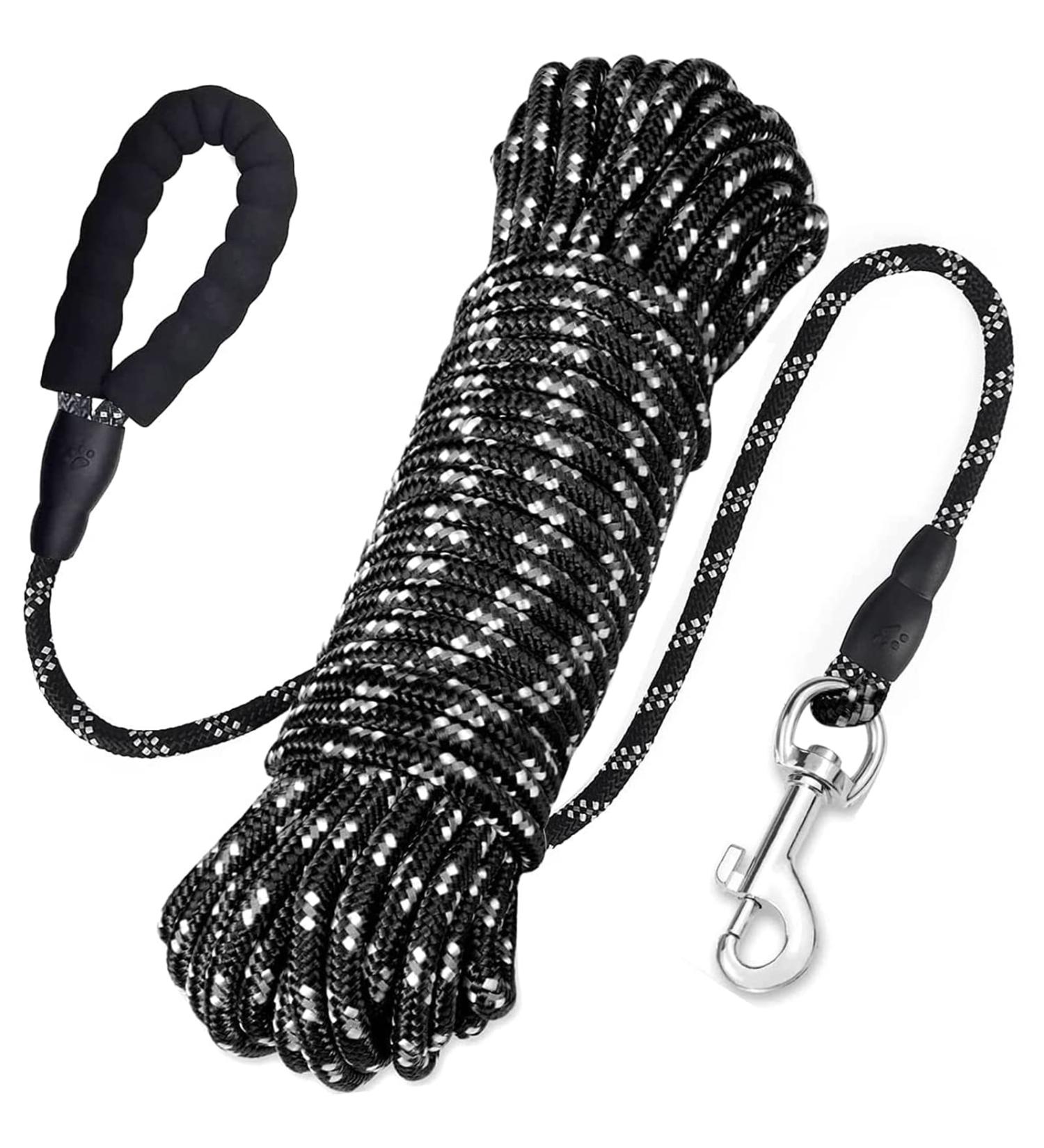 Dog Training Lead Long Leads Rope Nylon Floatable Long Reflective Recall Dog Training Rope with Comfortable Handle for Hiking Camping Walking (65FT/20M) - Buy Online on GoSupps.com