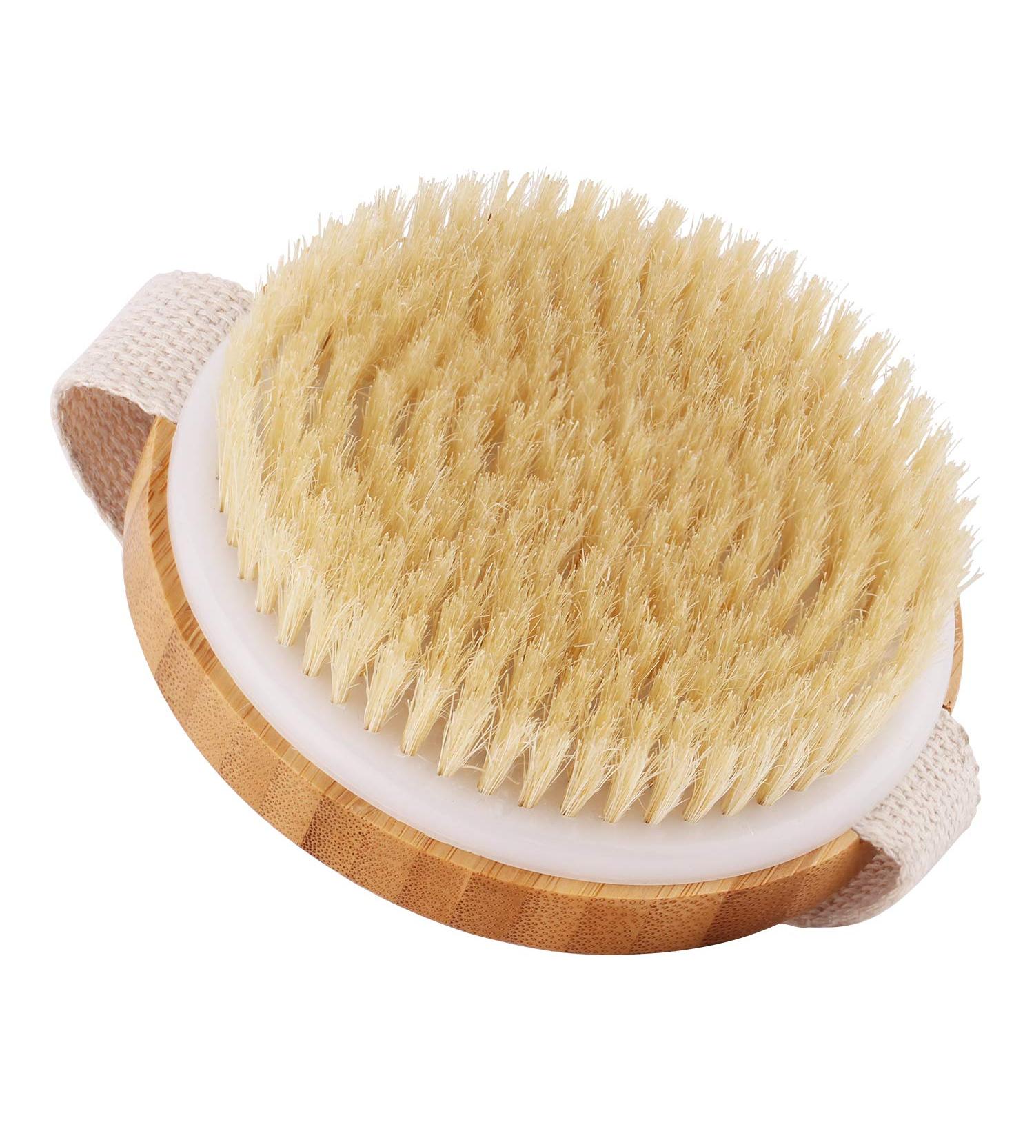Buy Natural Bamboo Body Brush Shower Back Scrubber - Exfoliating Dry Brush for Lymphatic Health & Blood Circulation | International Shipping - Buy Online on GoSupps.com
