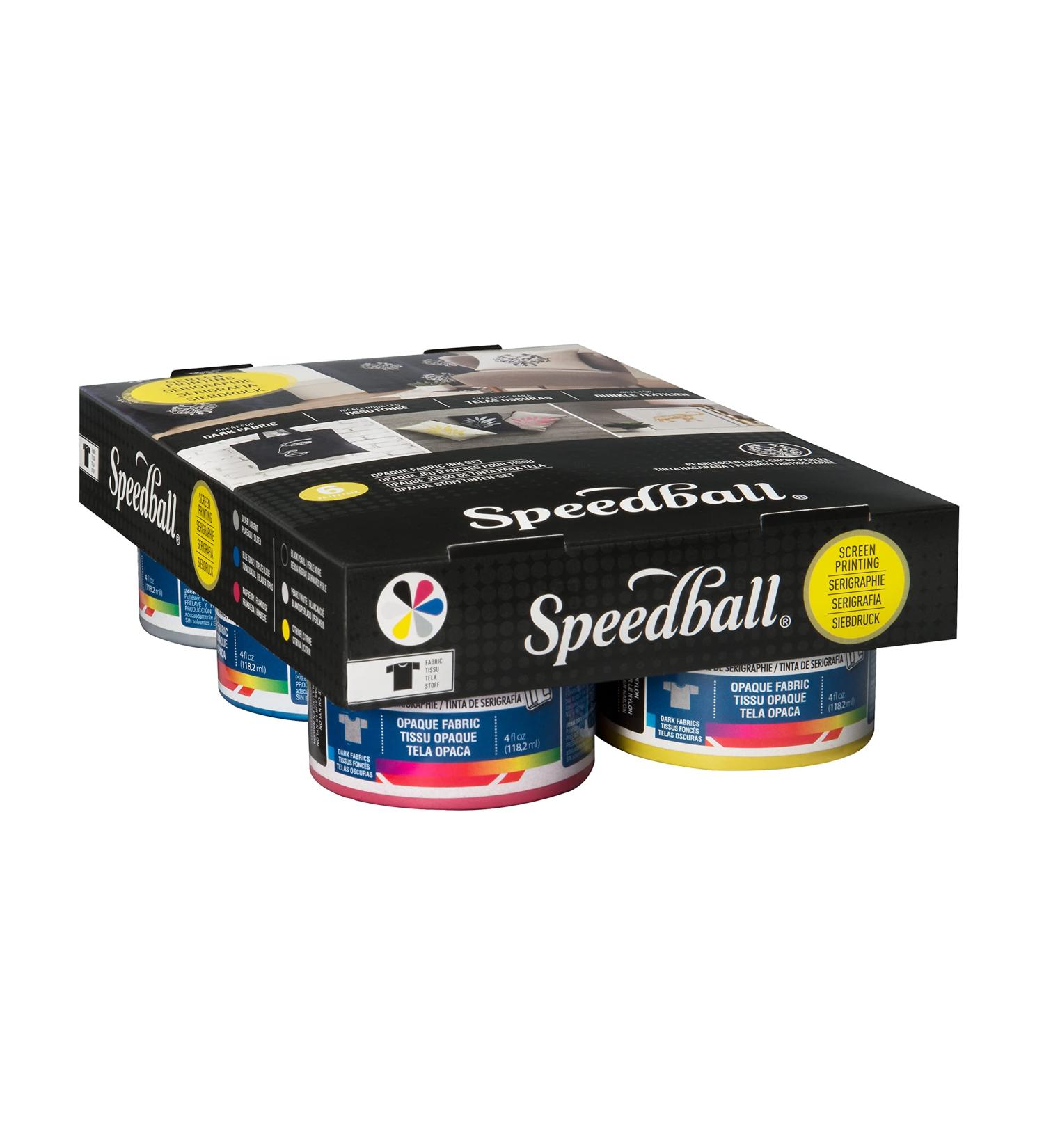 Speedball Fabric Screen Printing Ink Starter Set - Opaque 6-Color 4oz Jars - Perfect for T-Shirt & Silkscreen Printmaking - Buy Online on GoSupps.com