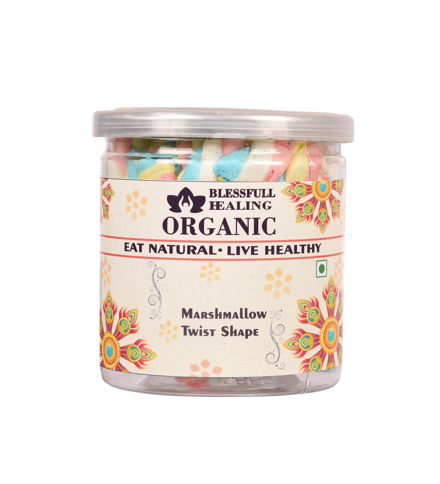 Blessfull Healing Organic Marshmallow Twist Shape 100 Gram Airtight Container (Packing May Vary)