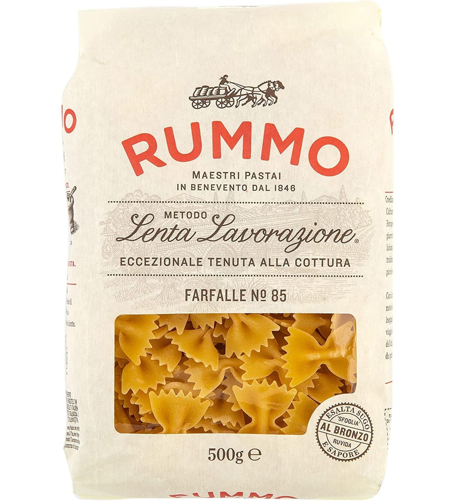  Italian Gourmet E.R. Rummo Farfalle No. 85 Durum Wheat Semolina Pasta 500g + Italian Gourmet Tomato Pulp Box 400g - Buy Online on GoSupps.com