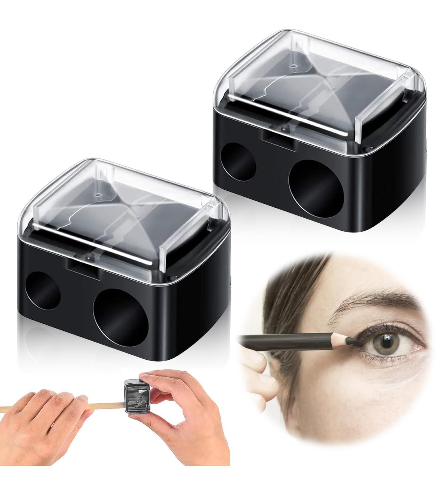 Universal Dual Eyeliner Sharpener Makeup 2 Pieces 2 Holes Dual Sharpener Eye Makeup Pencil Sharpener for Big & Small Sized Eye Pencil Sharpeners Eyebrow Pencil Sharpener Lip Liner Sharpener - Buy Online on GoSupps.com