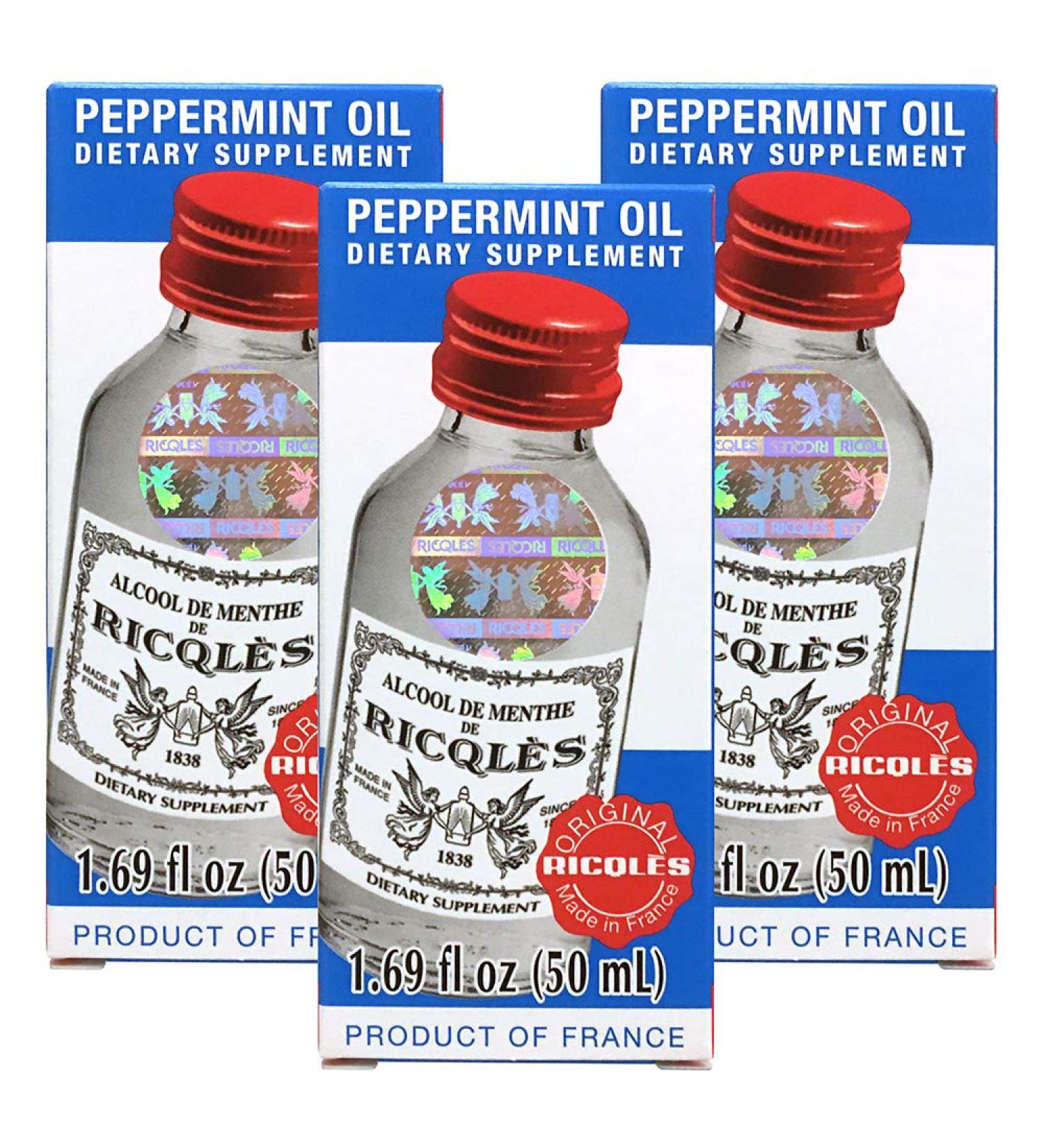 Ricqles Peppermint Oil Supplement for Healthy Digestion - 3 Bottles (1.69 fl. oz) - Buy Online on GoSupps.com