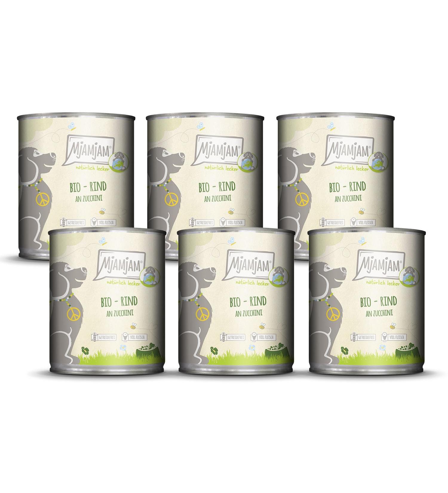 MjAMjAM - Premium Wet Dog Food - Naturally Delicious - Organic Beef with Zucchini Pack of 6 (6 x 800g) Grain Free with Extra Meat - Buy Online on GoSupps.com