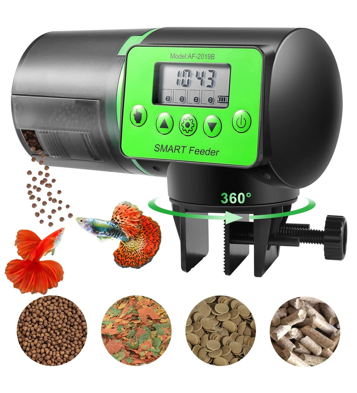 Castaroud Automatic Fish Feeder Fish Food Dispenser Auto Timer Aquarium Tank Turtle Feeder Smart Programmable Digital LCD Large Capacity Auto Fish Feeder for Fish Turtle - Buy Online on GoSupps.com