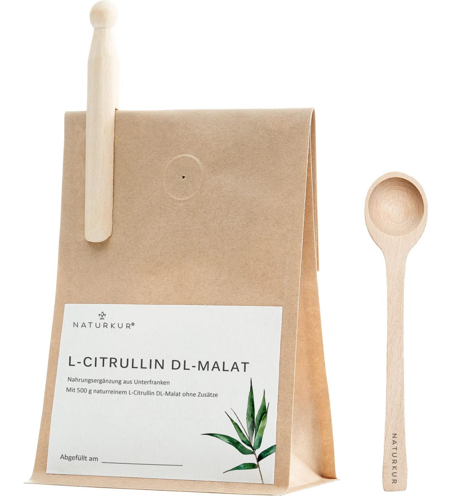 Naturkur L-Citrullin DL-Malat 2:1 - 500g Food-Safe Bag | Herbal Fermentation Optimal Solubility No Additives | Lab-Tested Fresh Keep Valve from Lower Franconia - Buy Online on GoSupps.com