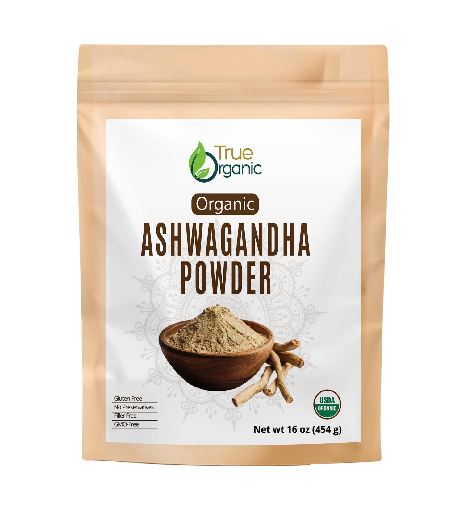 Organic Ashwagandha Root Powder 16 Oz USDA Organic Gluten Free Non-GMO - Buy Online on GoSupps.com