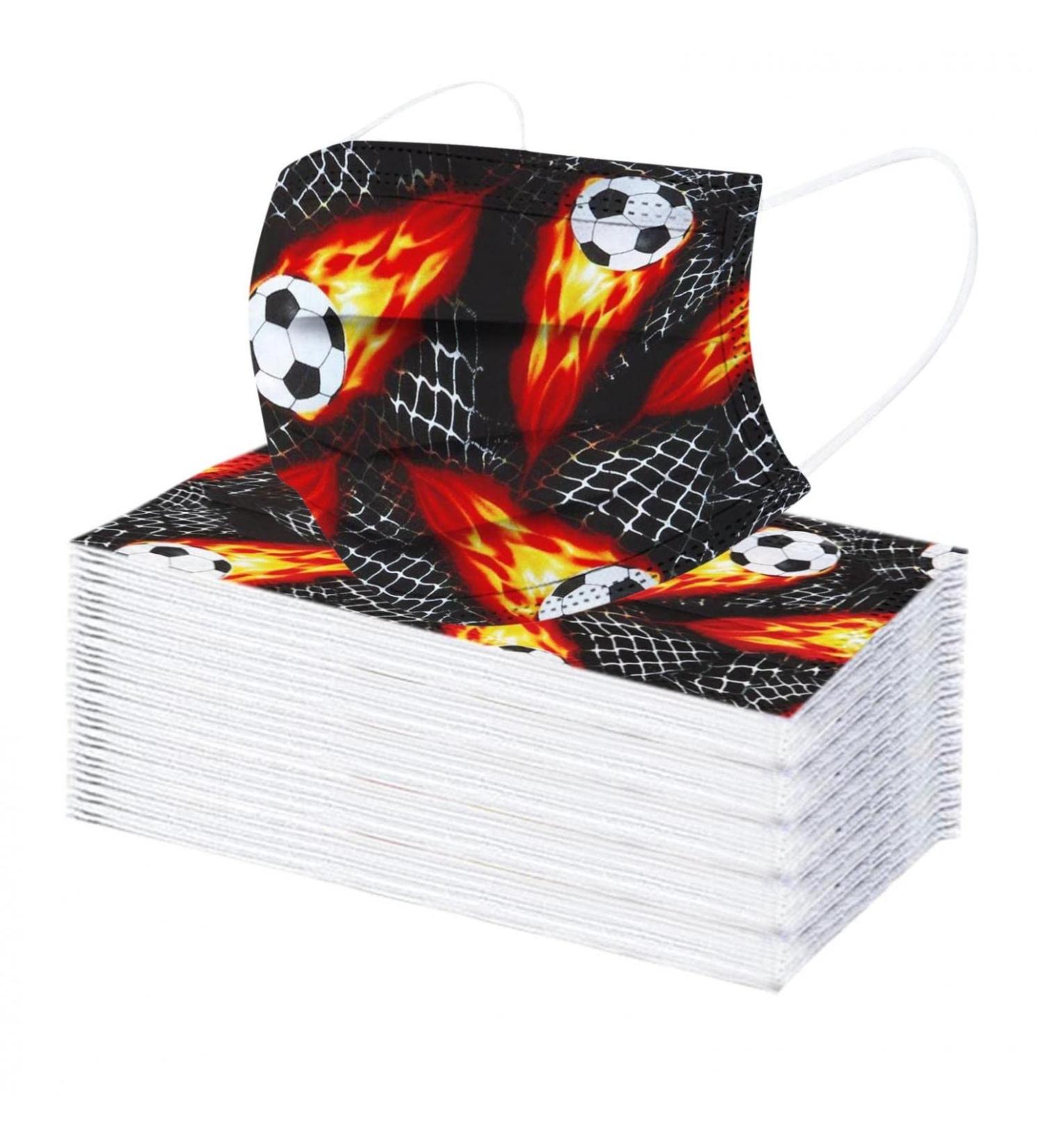 TMDD 50-Piece Children's Colored 3-Layer Mouth Protection - Football Motif Neckerchiefs Mask for Young Girls | International Shipping Available - Buy Online on GoSupps.com