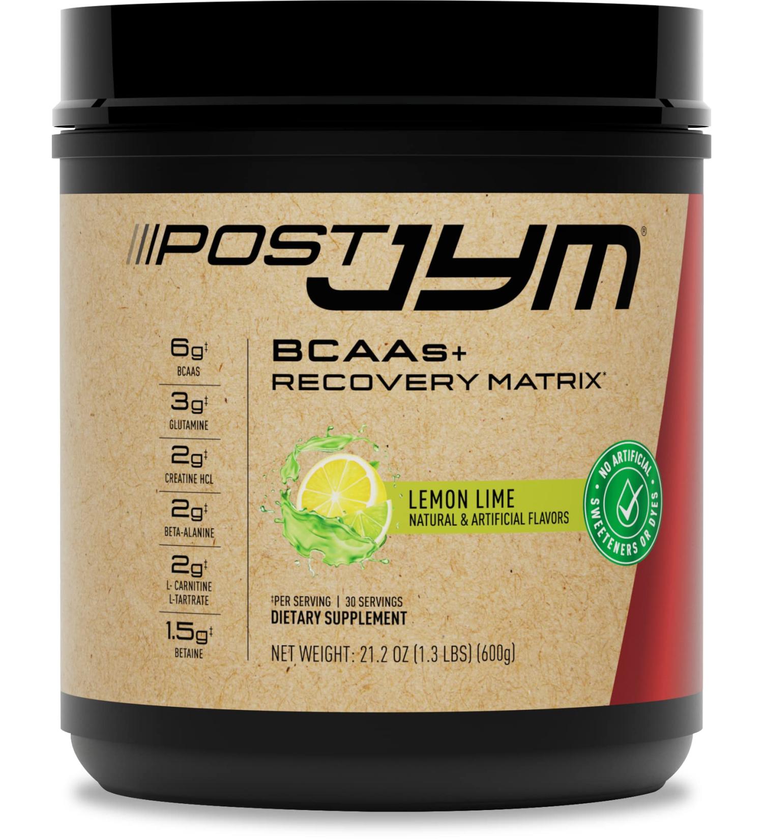 JYM Post-Workout Supplement with BCAA's, Glutamine, Creatine HCL, Beta-Alanine & More - Natural Lemon Lime Flavor | 30 Servings - Buy Online on GoSupps.com