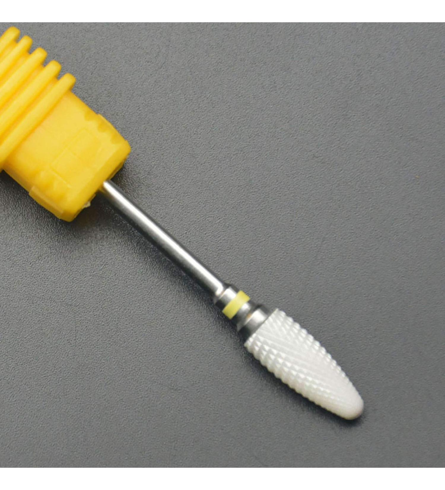 Yellow 2.35mm Shank Ceramic Grinding Head Portable Corn Head Nail Drill Bit Nail Art Salon Polishing Buffing Cuticle Removal Tool - Buy Online on GoSupps.com