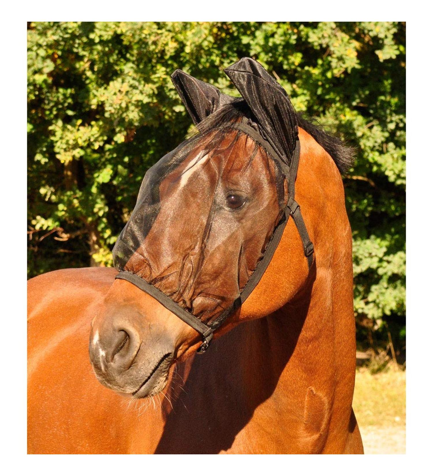WALDHAUSEN Fly Mask Basic with ear protection Thoroughbred black Thoroughbred black (with ears)