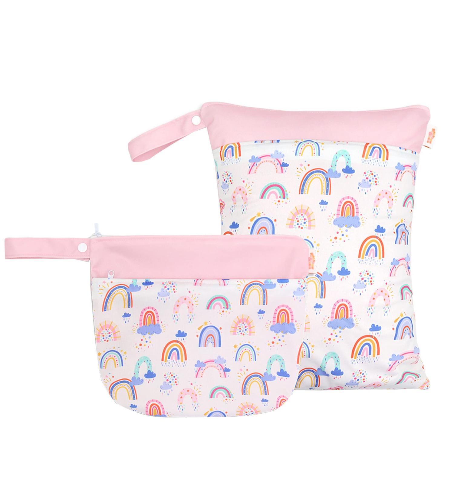 Maeau 2-Pack Reusable Wetbags for Diapers & Gym - Waterproof Baby Organizer | 20 Designs 20x28cm + 30x40cm - Buy Online on GoSupps.com