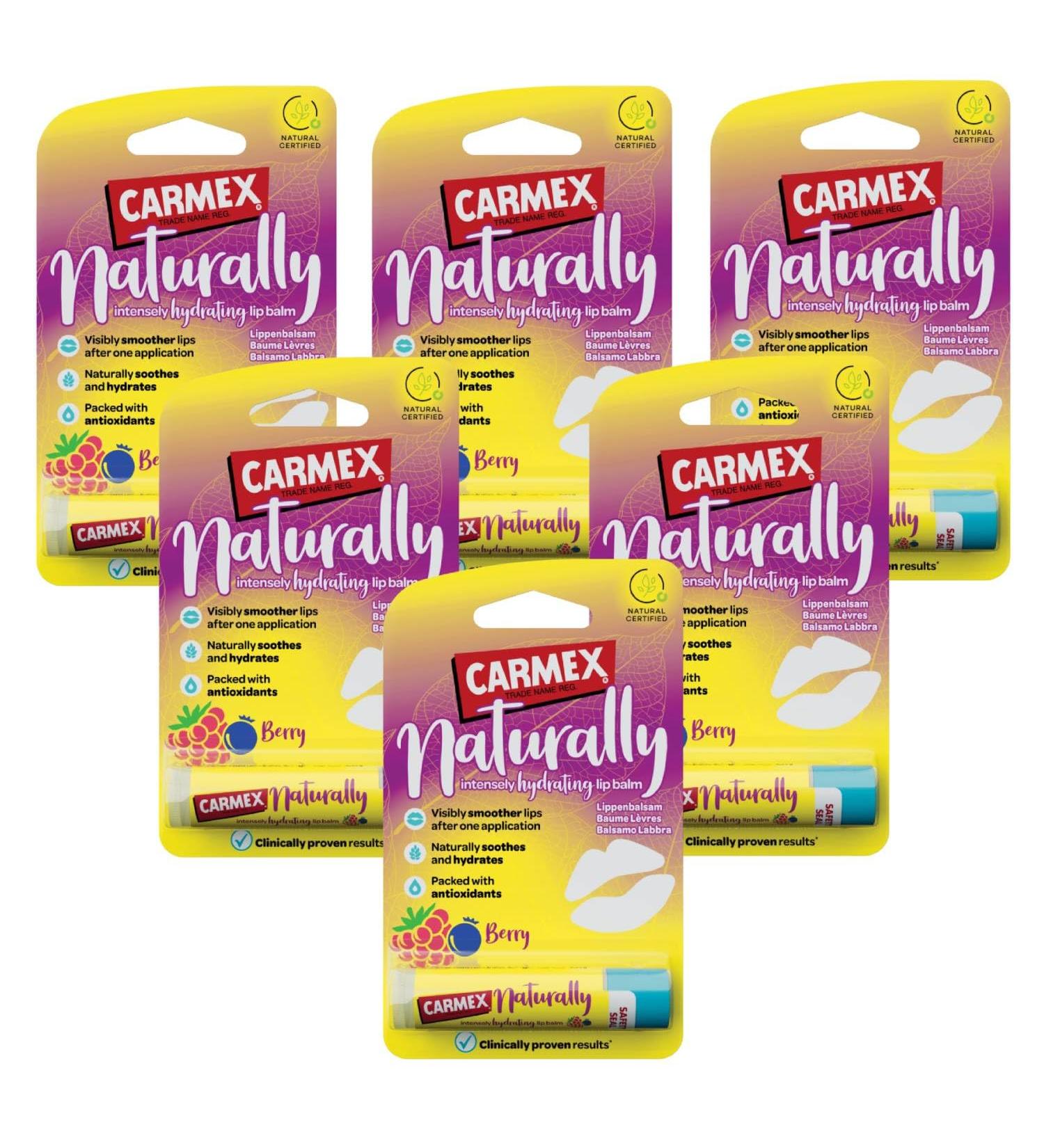  Carmex Carmex Moisturizing and Protective Lip Balm for Dry and Cracked Lips with Sun Protection (6 units berries) - Buy Online on GoSupps.com