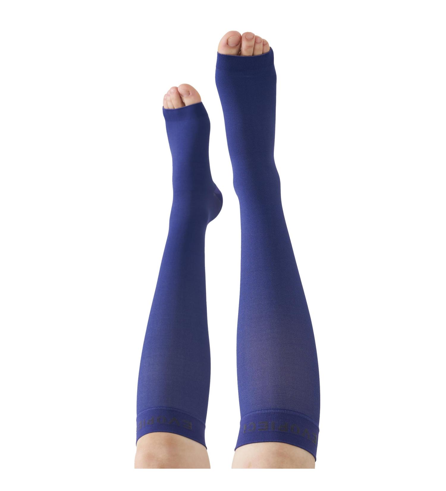 Dark Blue Open Toe Compression Socks 15-20mmHg | Toeless Compression for Swelling Relief & Varicose Veins | XL Size - Buy Online on GoSupps.com