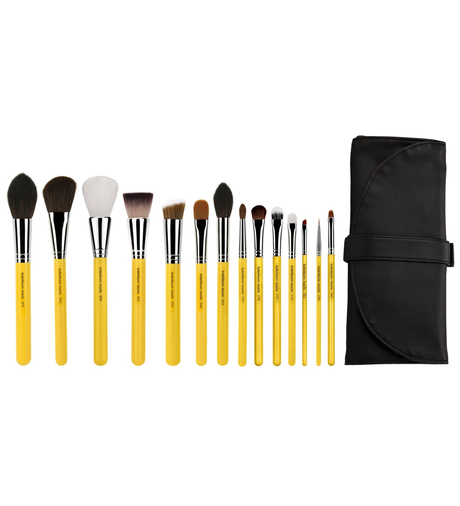 Bdellium Tools Professional Makeup Brush Studio Series - The Collection 14pc. Brush Set with Roll-Up Pouch