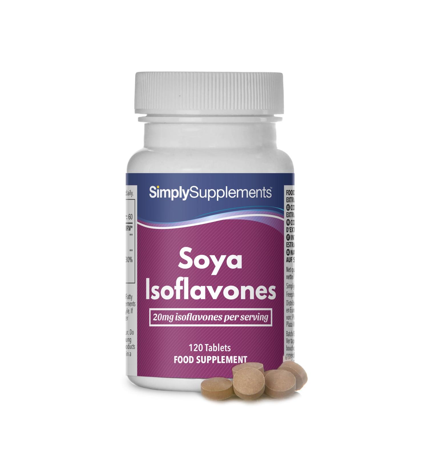 Soya Isoflavones Tablets with Vitamin B6 for Hormonal Balance - 120 Count | One-a-Day - Buy Online on GoSupps.com