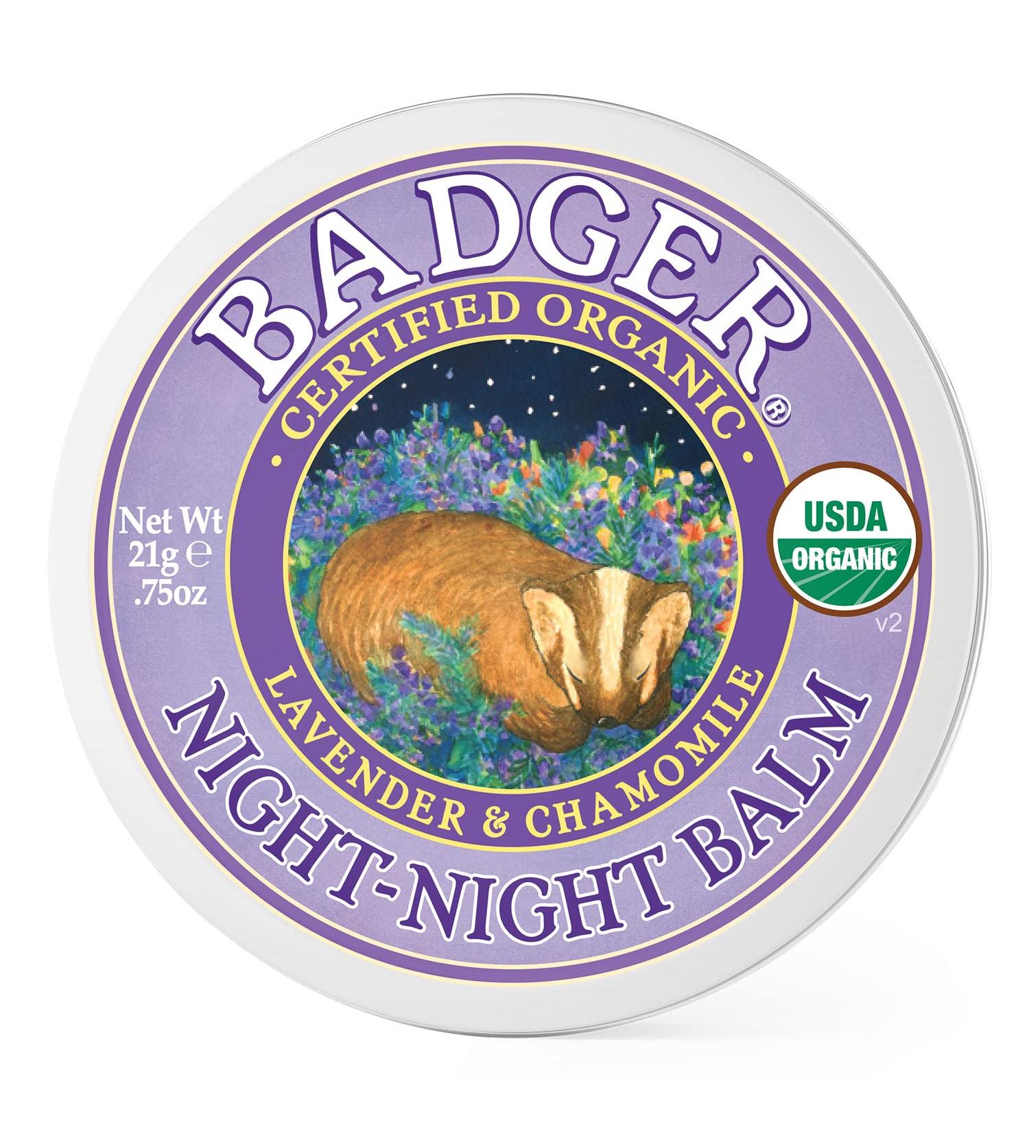 Badger Organic Night-Night Balm - Lavender & Chamomile 0.75 oz | Relax & Sleep Aid - Buy Online on GoSupps.com