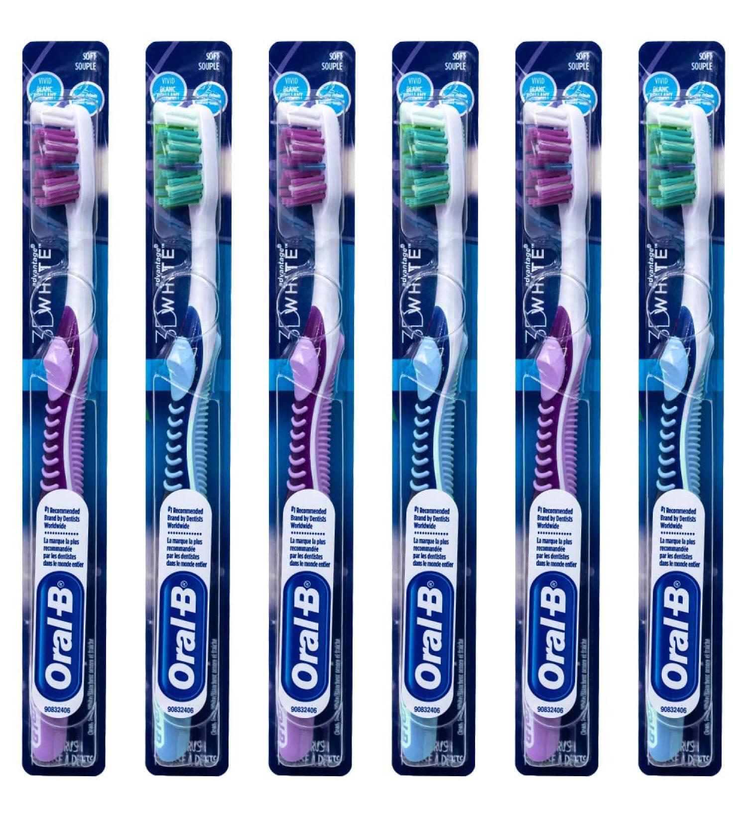Oral-B 3D White Vivid Toothbrush 35 Soft - Pack of 6 | Colors Vary - Buy Online on GoSupps.com