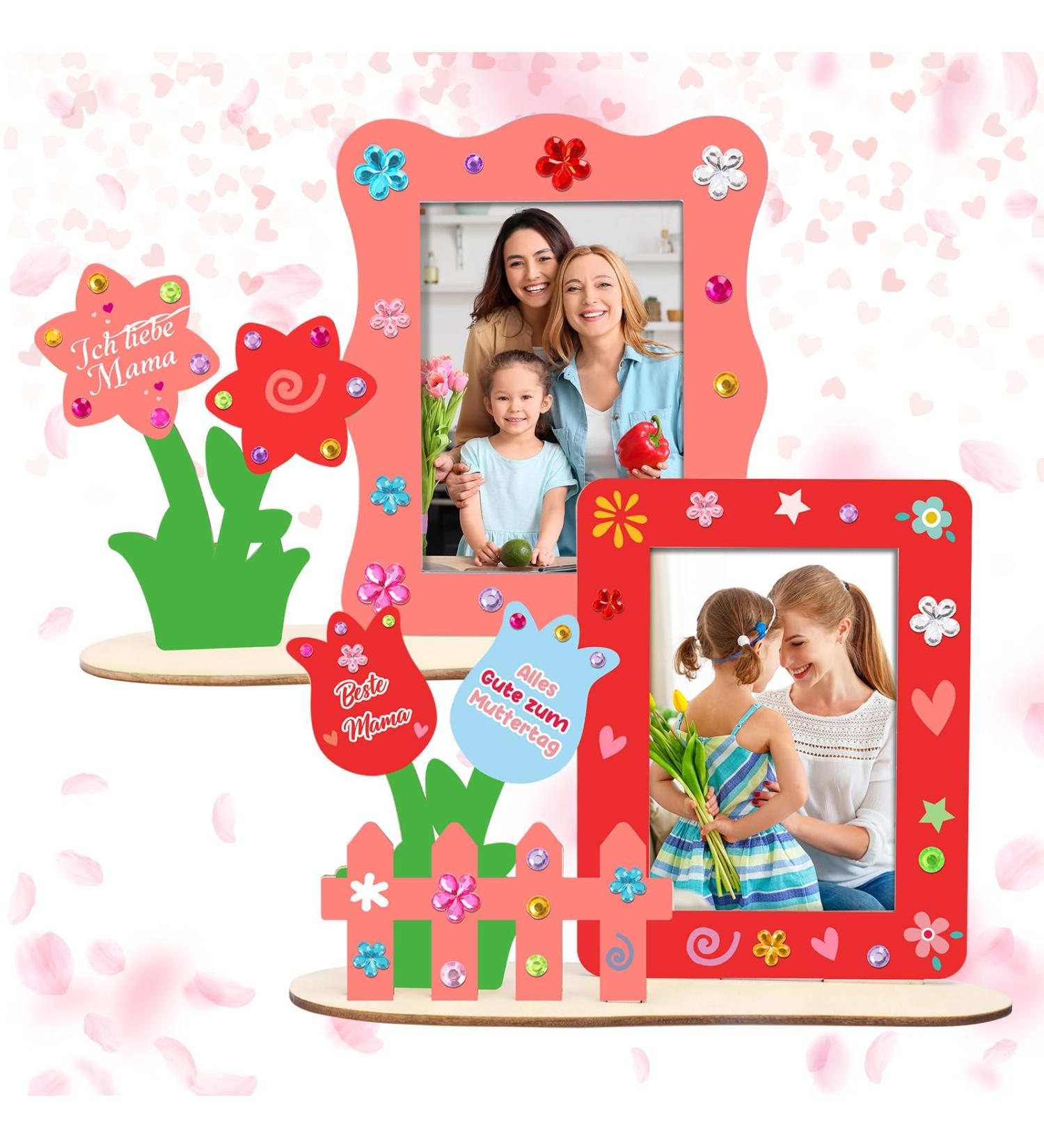DKINY 4PCS Flower Garden Photo Frame Set - DIY Wooden Craft for Children - Perfect Spring Gift for Young Girls' Birthdays - Buy Online on GoSupps.com