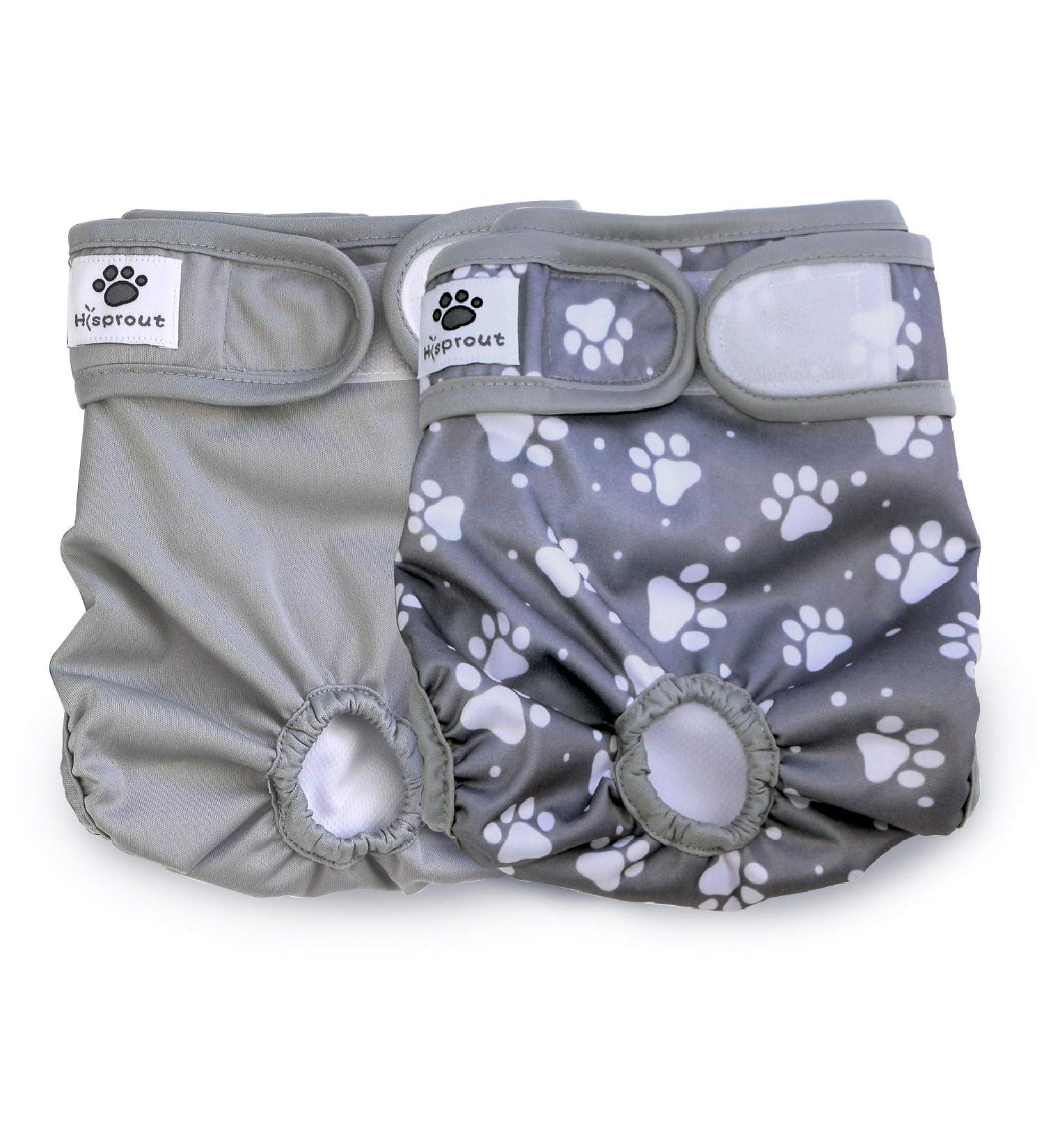 Hisprout Female Dog Diaper - Reusable Washable & Durable XS Pants with Gray Footprints for Pet Comfort - Buy Online on GoSupps.com