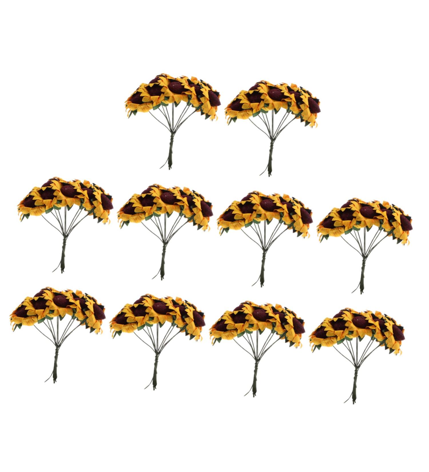CORHAD 1 Set Sunflower Paper DIY Sunflower Decor Mini Bouquet Mini Sunflowers for Crafts - Buy Online on GoSupps.com