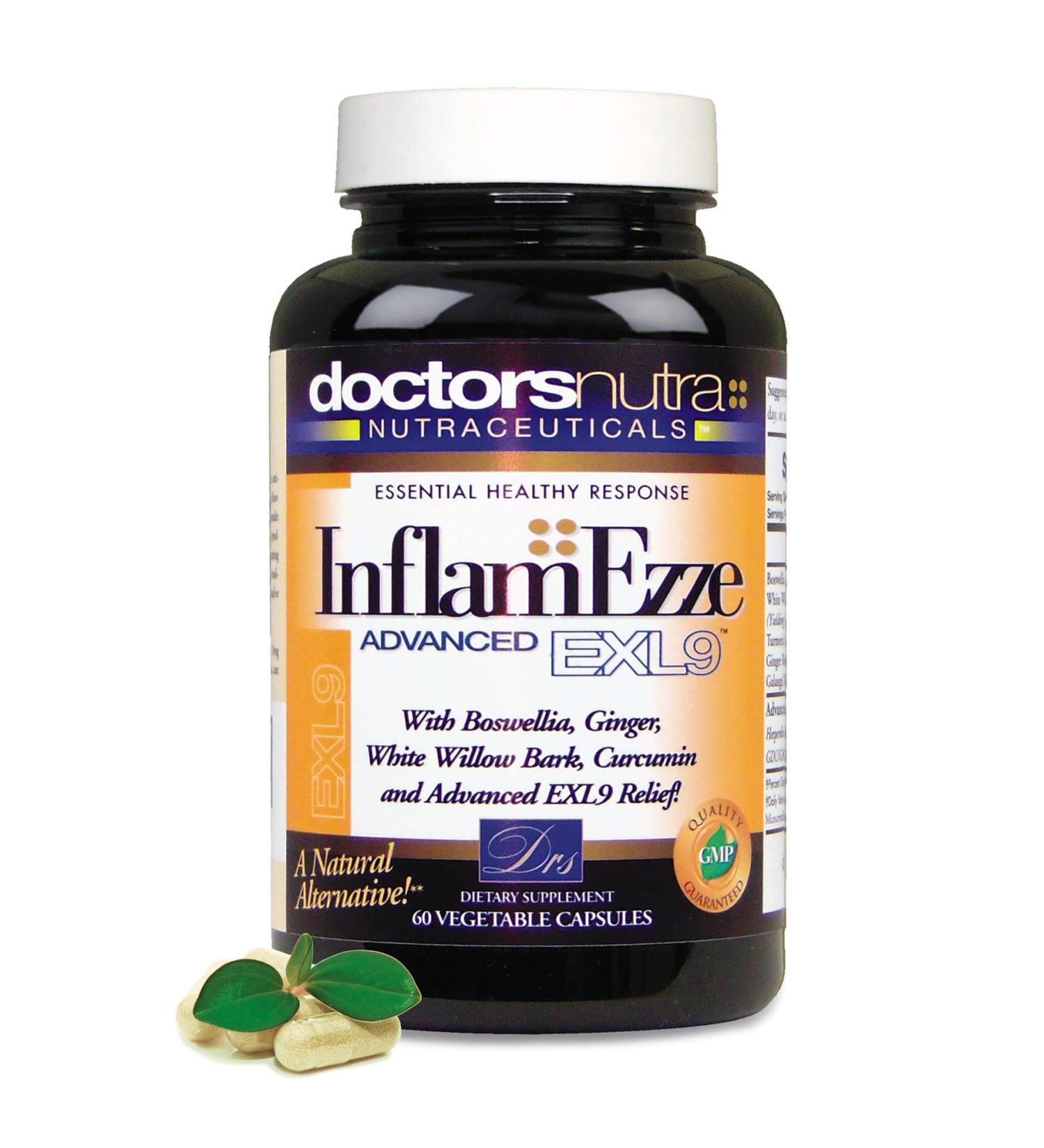 InflamEzze by Doctors Nutra - Turmeric & Curcumin - 60 Capsules (Gluten-Free) | Day or Night Support - Buy Online on GoSupps.com