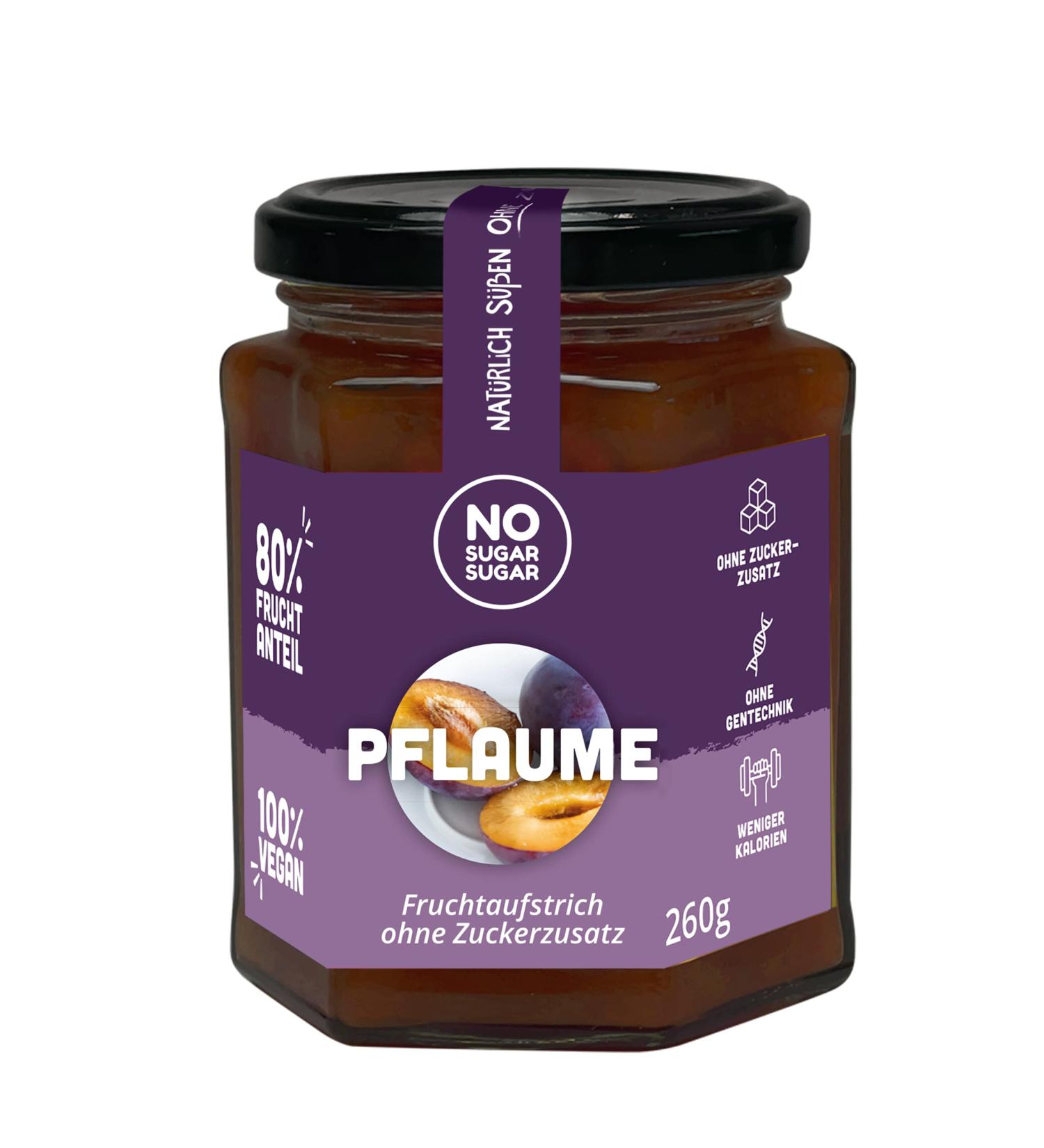 No Sugar Fruit Spread - 80% Plum Erythritol & Stevia EU Made 260g - Healthy Sugar-Free Vegan Brot Spread - Buy Online on GoSupps.com