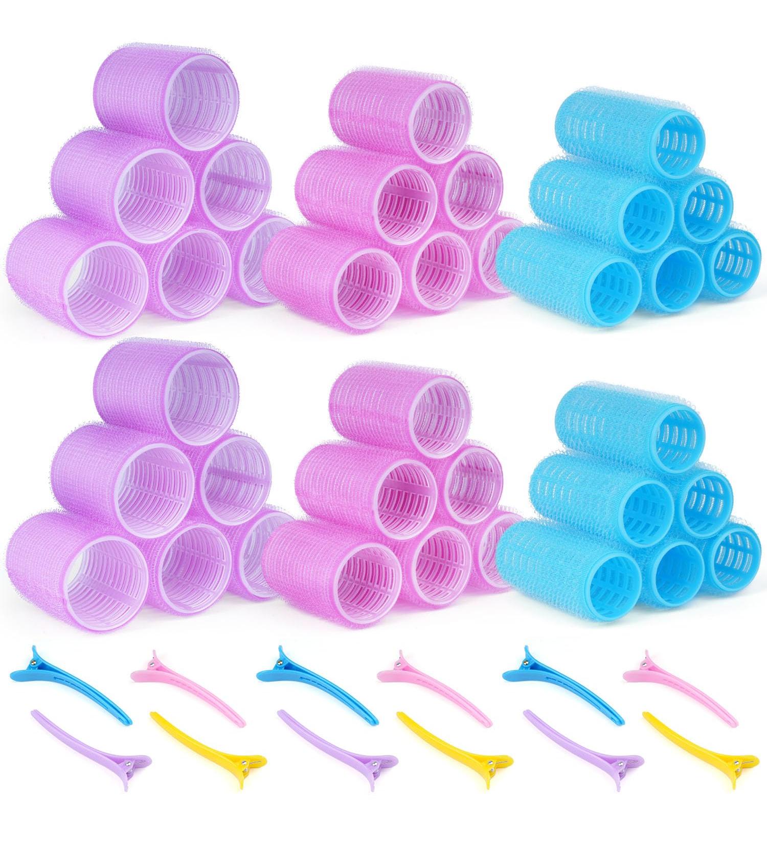 URAQT Hair Rollers 36pcs Hair Curlers Styling Kit with Pins | No Heat Damage DIY Hair Styling Tools | Large Medium Small Self Grip Rollers for Long and Short Hair | 48pcs/Purple - Buy Online on GoSupps.com