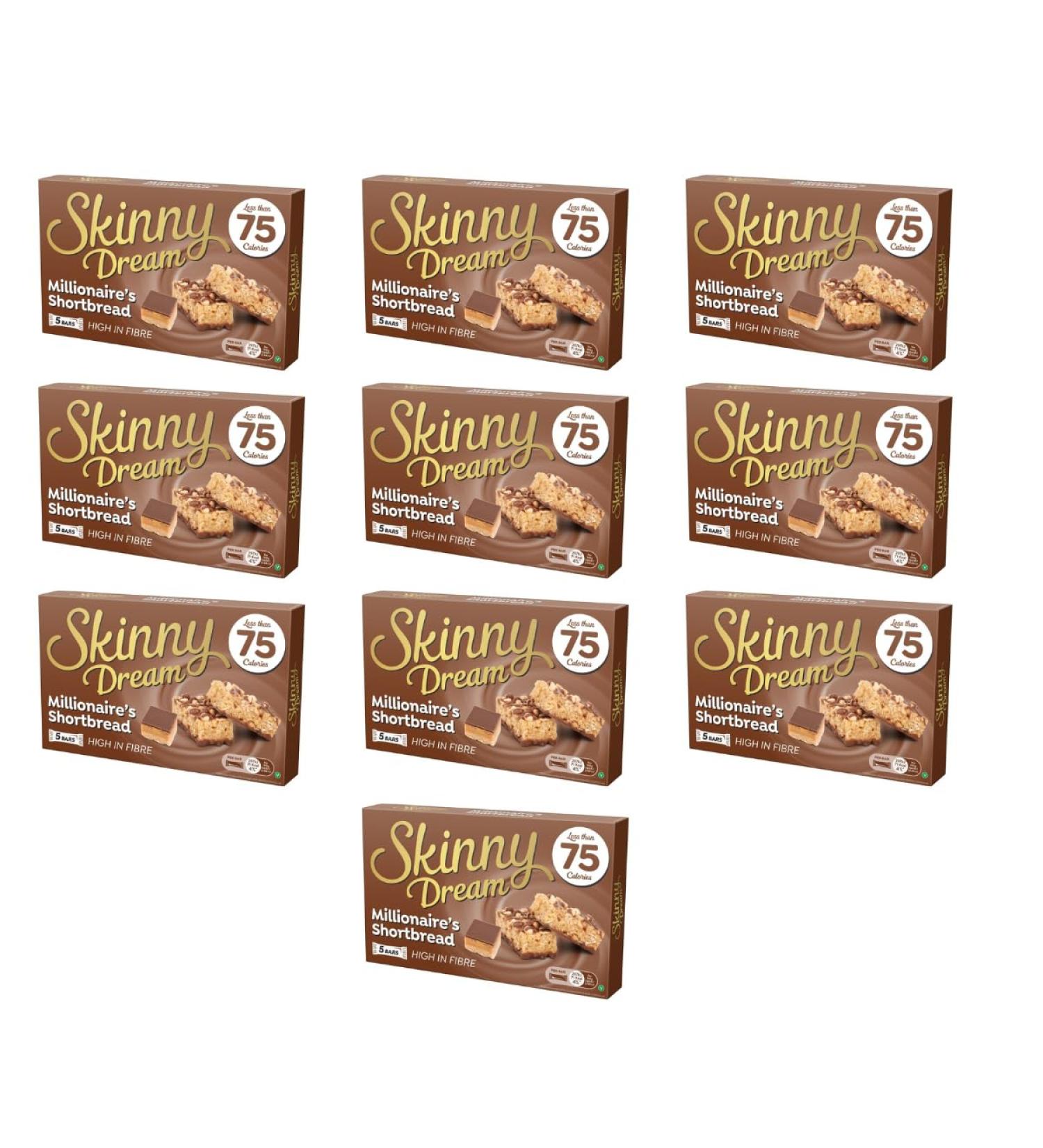 Skiny Dream Millionaire's Shortbread 5 Pack - Enjoy a Low Calorie Snack With These Skiny Dream Millionaire's Shortbread Bars - Pack of 10