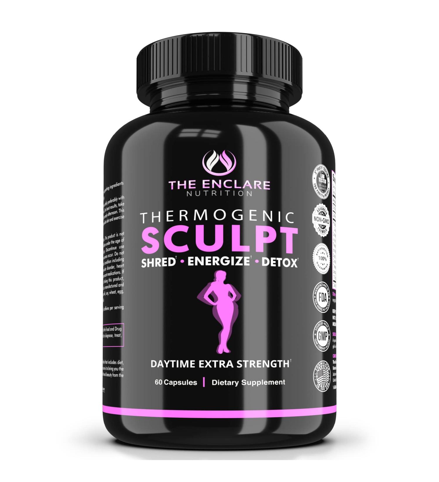 Thermogenic Sculpt Fat-Burner for Women and Men - Keto Diet Pills for Metabolism Energy Focus Detox - Chromium, Caffeine, Green Tea Extract, L-Theanine - Buy Online on GoSupps.com
