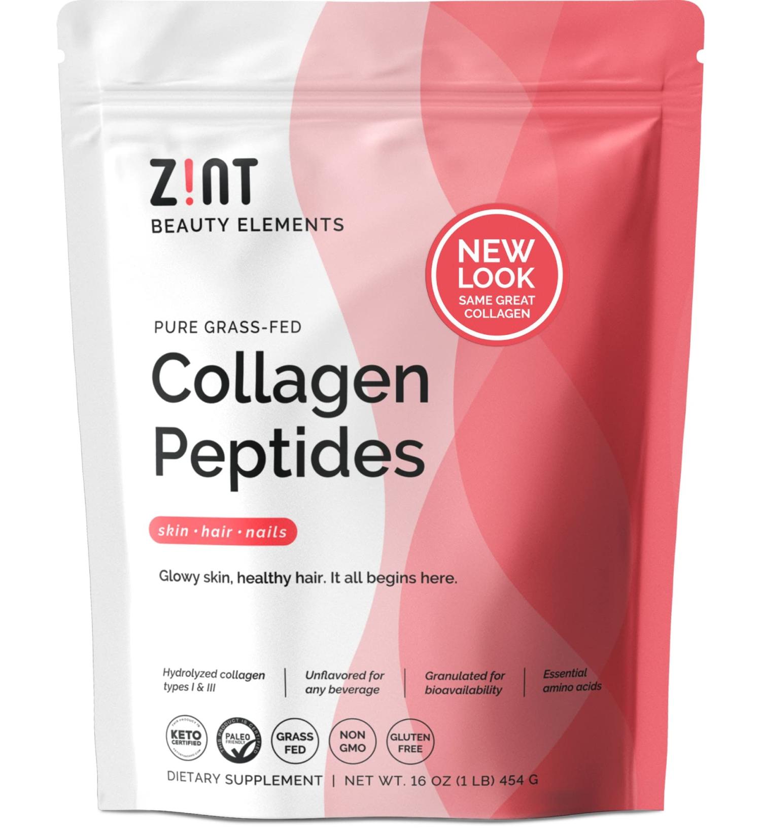 Zint Grass-Fed Beef Collagen - Hydrolyzed Collagen Types I & III - 16 oz (454 g) - Buy Online on GoSupps.com