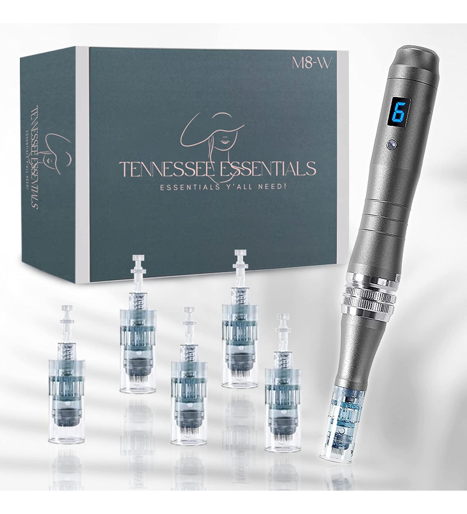 Dr. Pen M8-W Microneedling Pen Set | Tennessee Essentials - 5 Sets of Needles | Adjustable Size 0.25mm-2.5mm | Microneedle Dermapen for Face & Body | Home Use - Buy Online on GoSupps.com