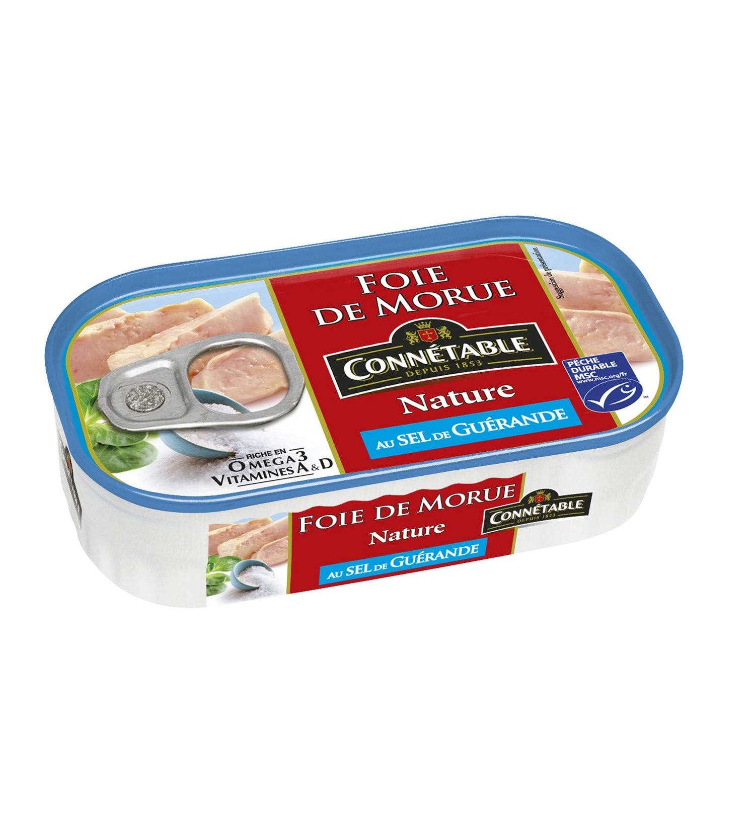 Conn table Foie de Morue nature MSC au sel de Gu rande - La bo te de 121g