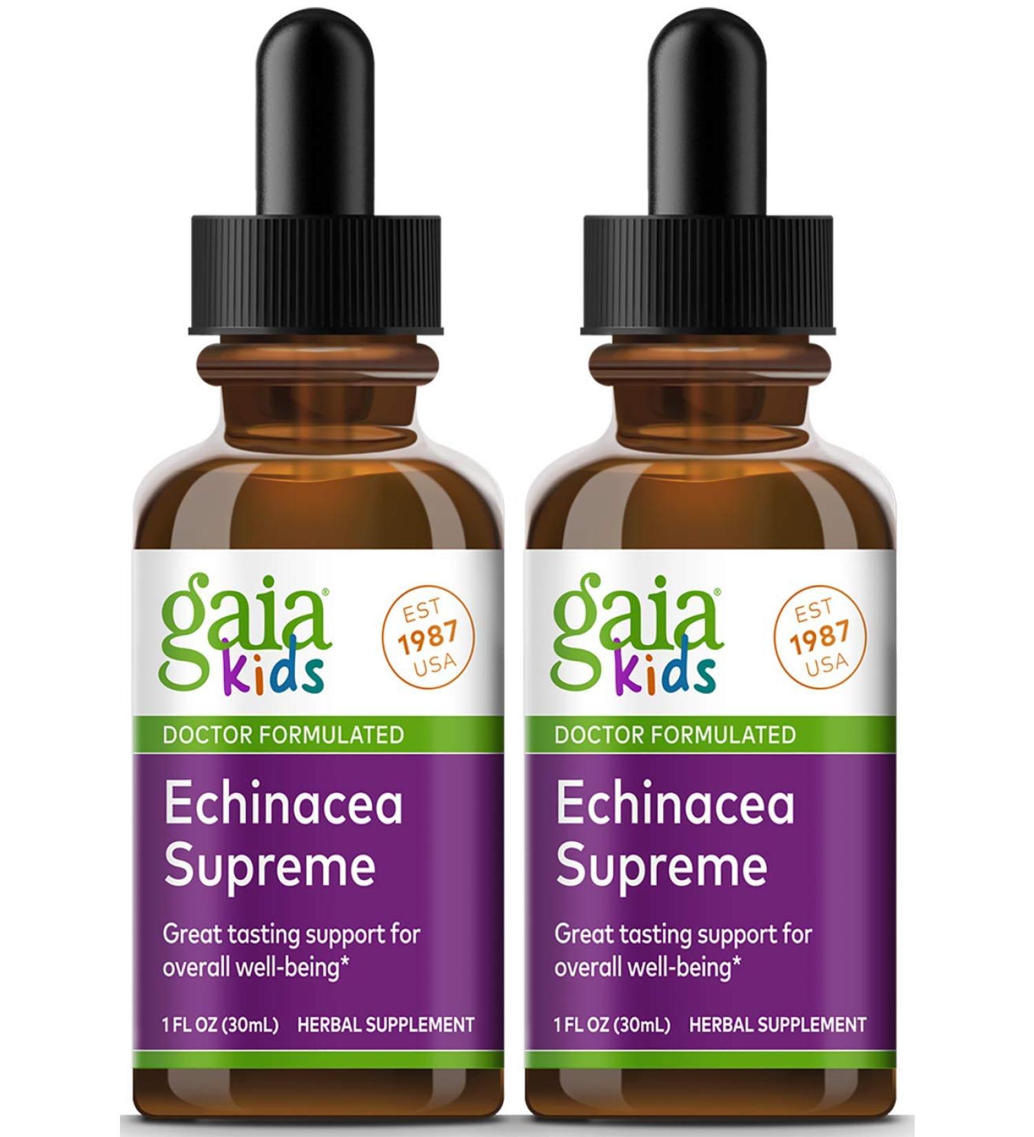 Gaia Herbs Kids Echinacea Supreme - Immune Support 1 fl oz (30 ml) - Buy Online on GoSupps.com