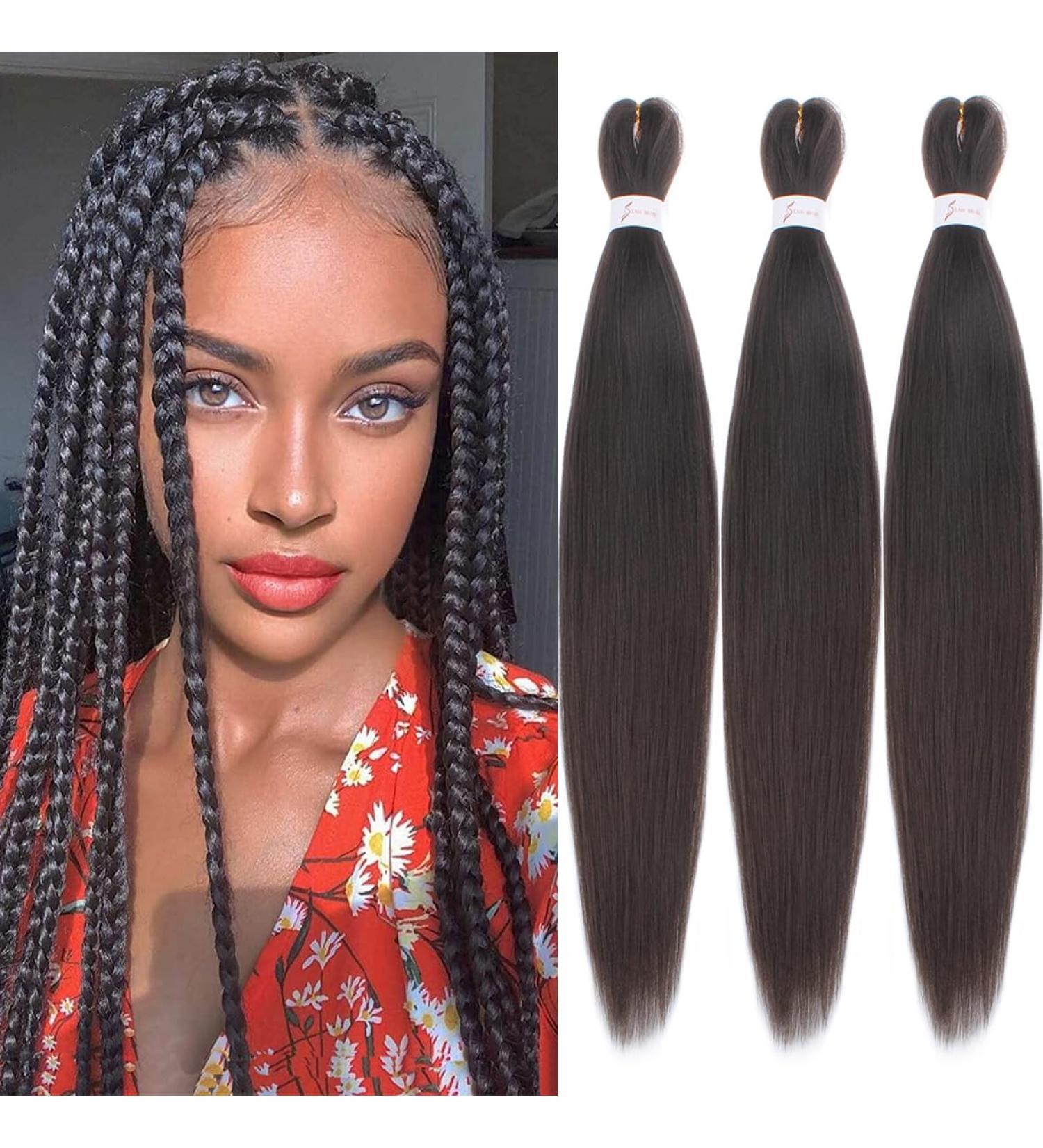 Leeven 3 Packs Pre Stretched Braiding Hair Extension for Woman 26 Inch Ombre EZ Braids Yaki Braiding Hair Pre Stretched Ombre Braiding Hair 4# 26 Inch (Pack of 3) 4# - Buy Online on GoSupps.com