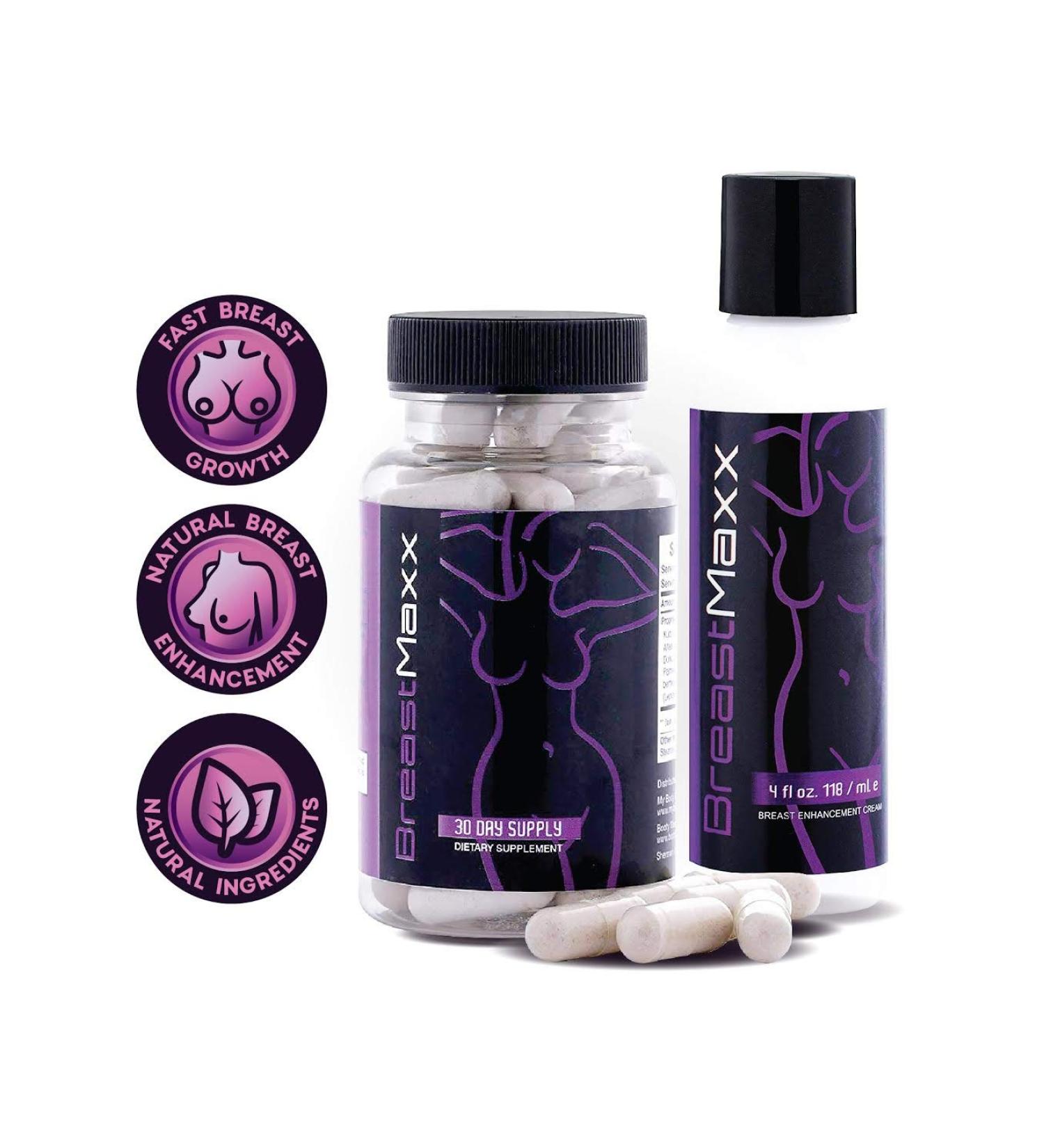 Breast Maxx Breast Enhancement Kit for Men and Women - Breast Enhancement Pills - Natural Breast Cream - Buy Online on GoSupps.com