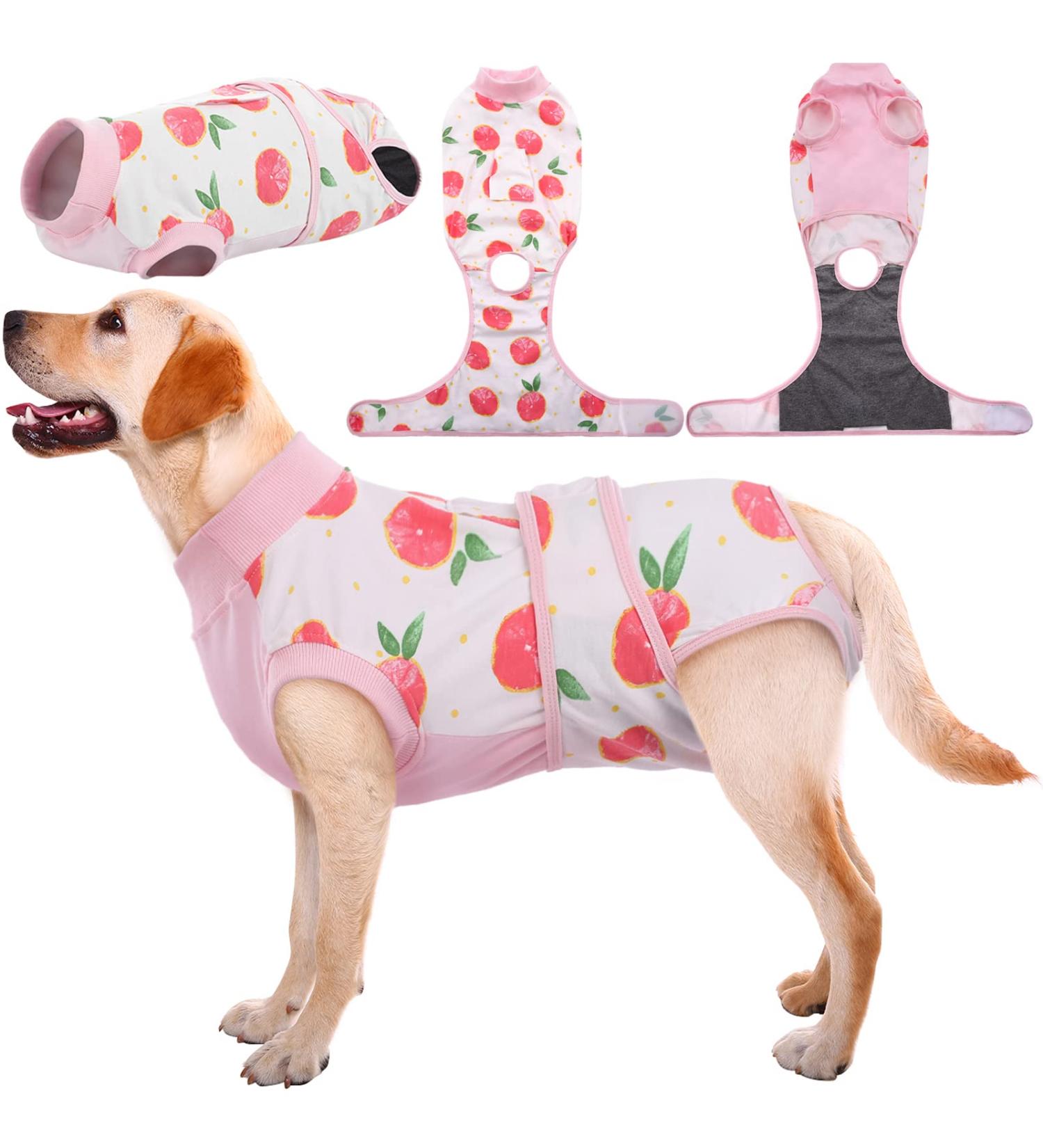 Kuoser Dog Recovery Suit for After Surgery - Breathable Leak-Proof Anti-Licking Body for Male & Female Dogs - Pink XXL - 1 Pack - Buy Online on GoSupps.com
