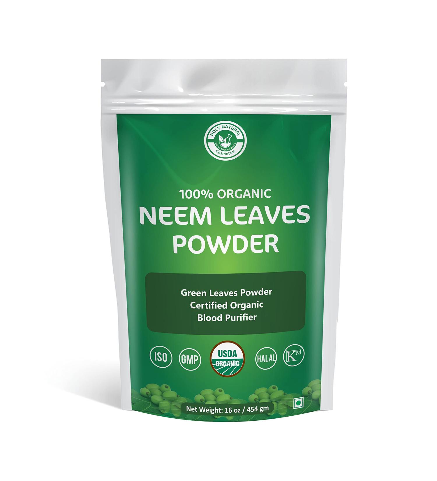 Organic Neem Leaves Powder - 16 Oz | USDA Certified 100% Pure & Natural - Buy Online on GoSupps.com