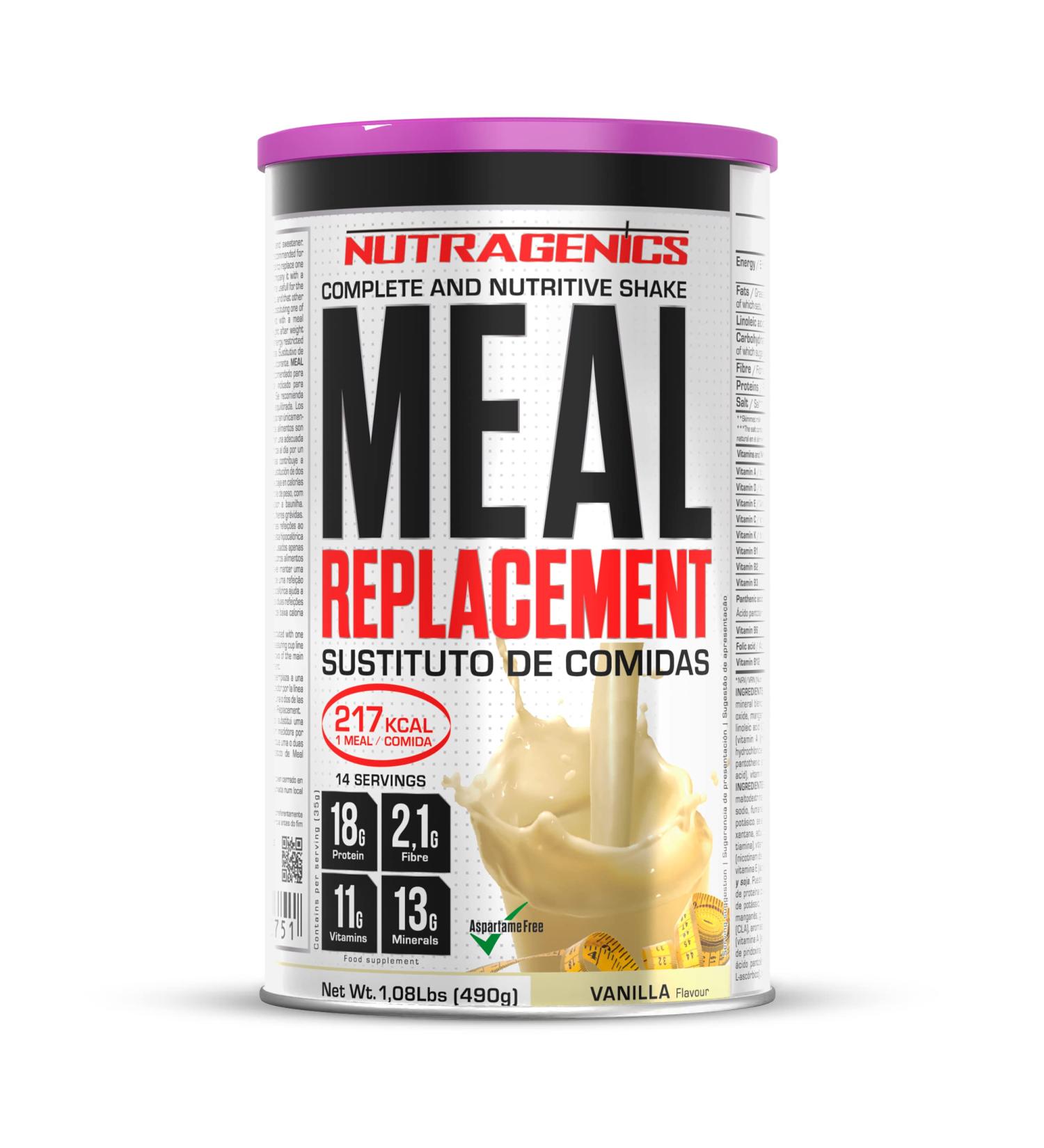 NUTRAGENICS Nutragenics Meal Replacement Food Replacement Smoothies - Smoothies Assistants - Weight Management Aid - Food Substitute - 490g (Vanilla)