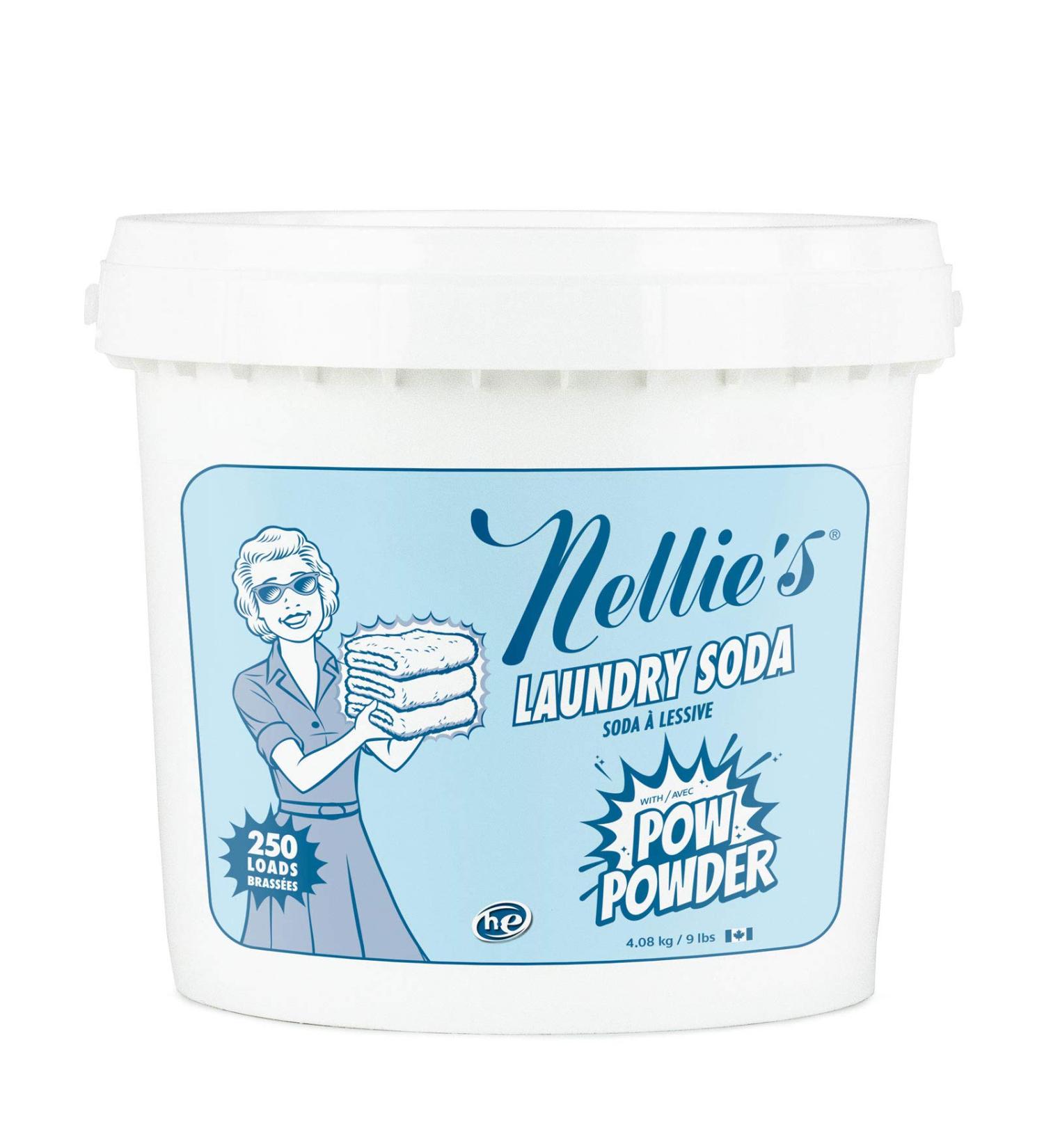 Nellie's Laundry Soda 250 Loads - Eco-Friendly Fragrance-Free Detergent with Stain-Fighting Enzymes - High-Efficiency Phosphate-Free Septic-Safe 144 oz - Buy Online on GoSupps.com